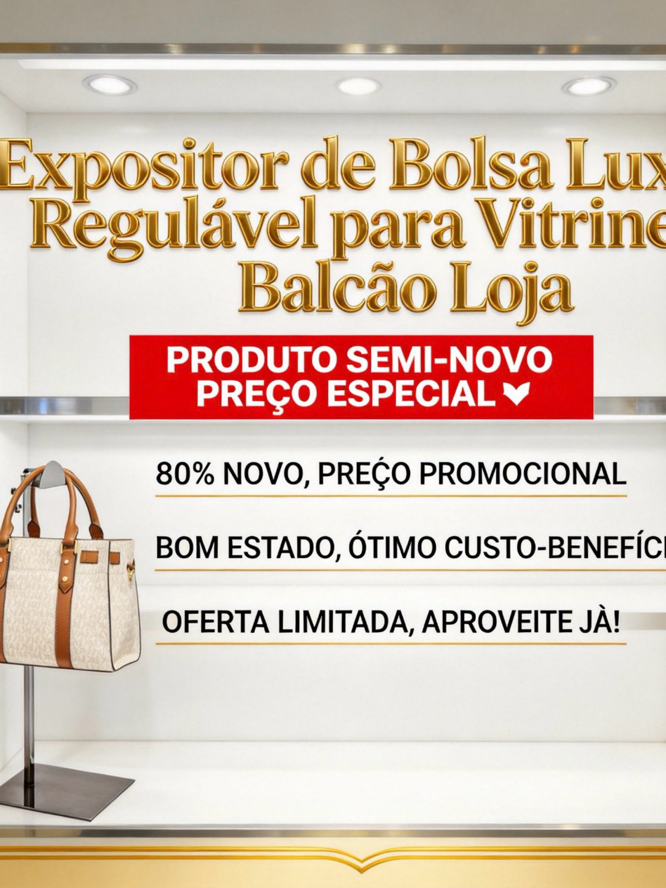 BARBARA V BOLSAS/Expositor 3un R$100 80% Novo