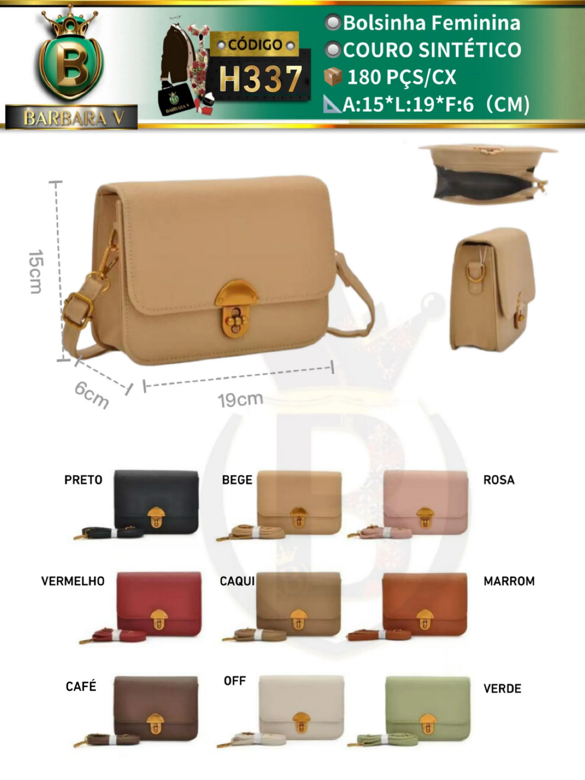 BARBARA V BOLSAS/bolsinha feminina(H337)