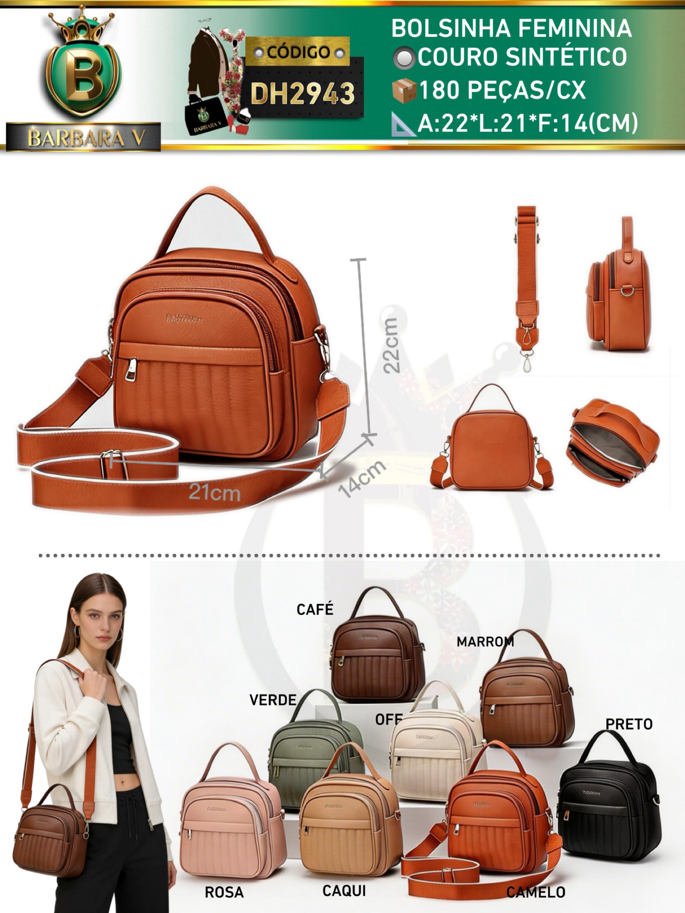 BARBARA V BOLSAS/bolsinha feminina(DH2943)