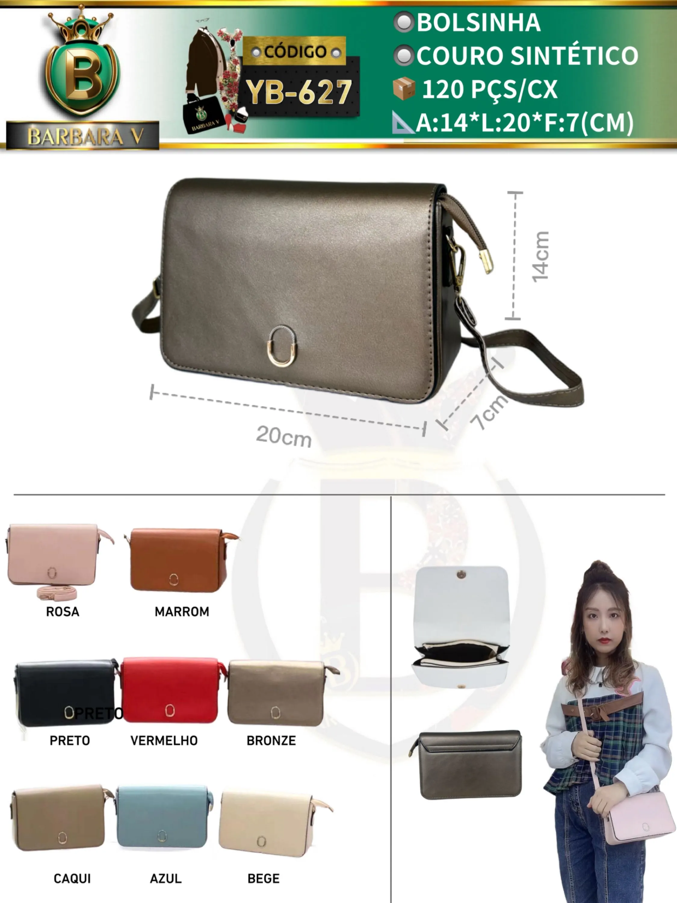 BARBARA V BOLSAS/bolsinha feminina(YB-627)