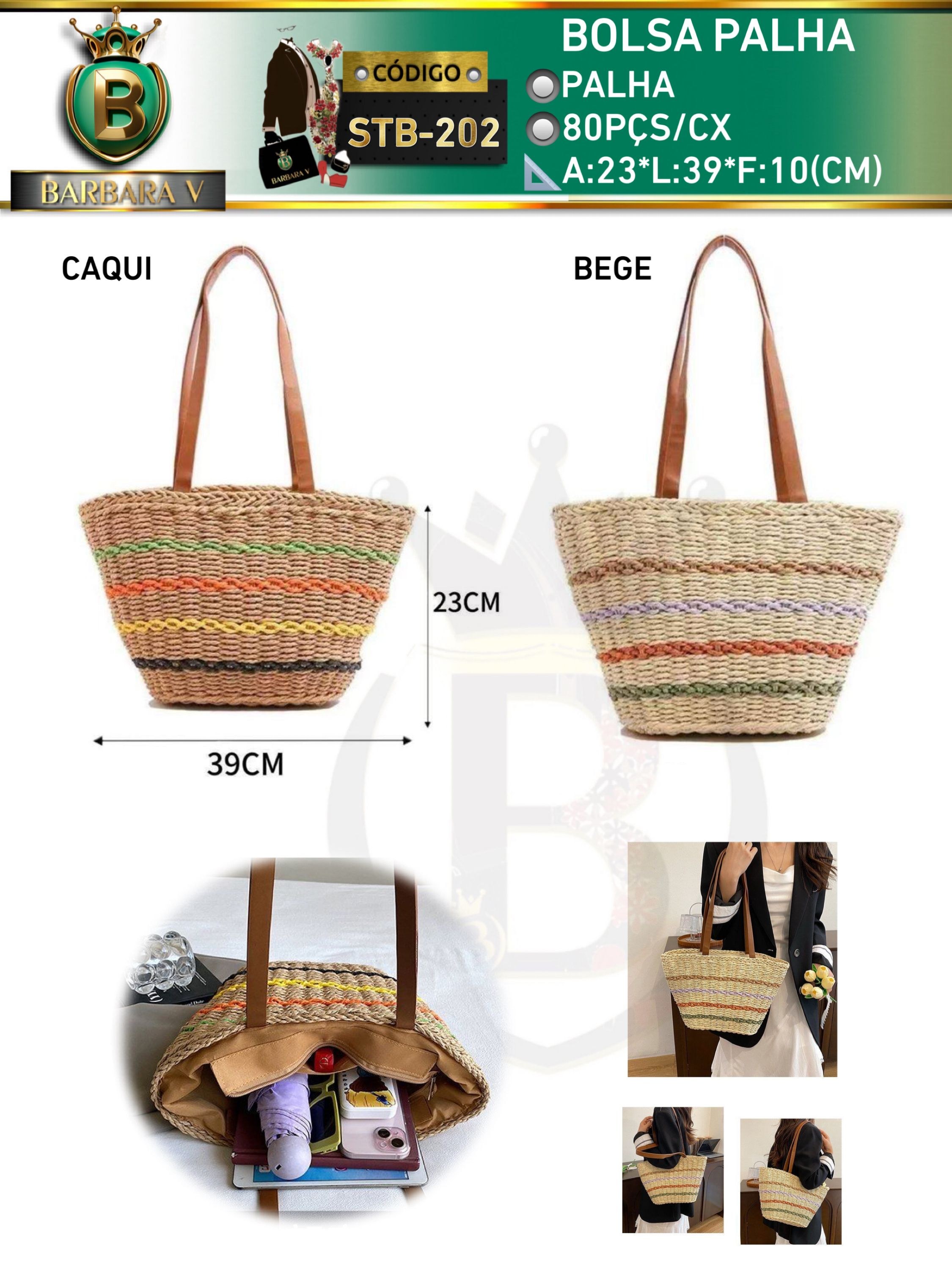 BARBARA V BOLSAS/bolsa palha(STB-202)