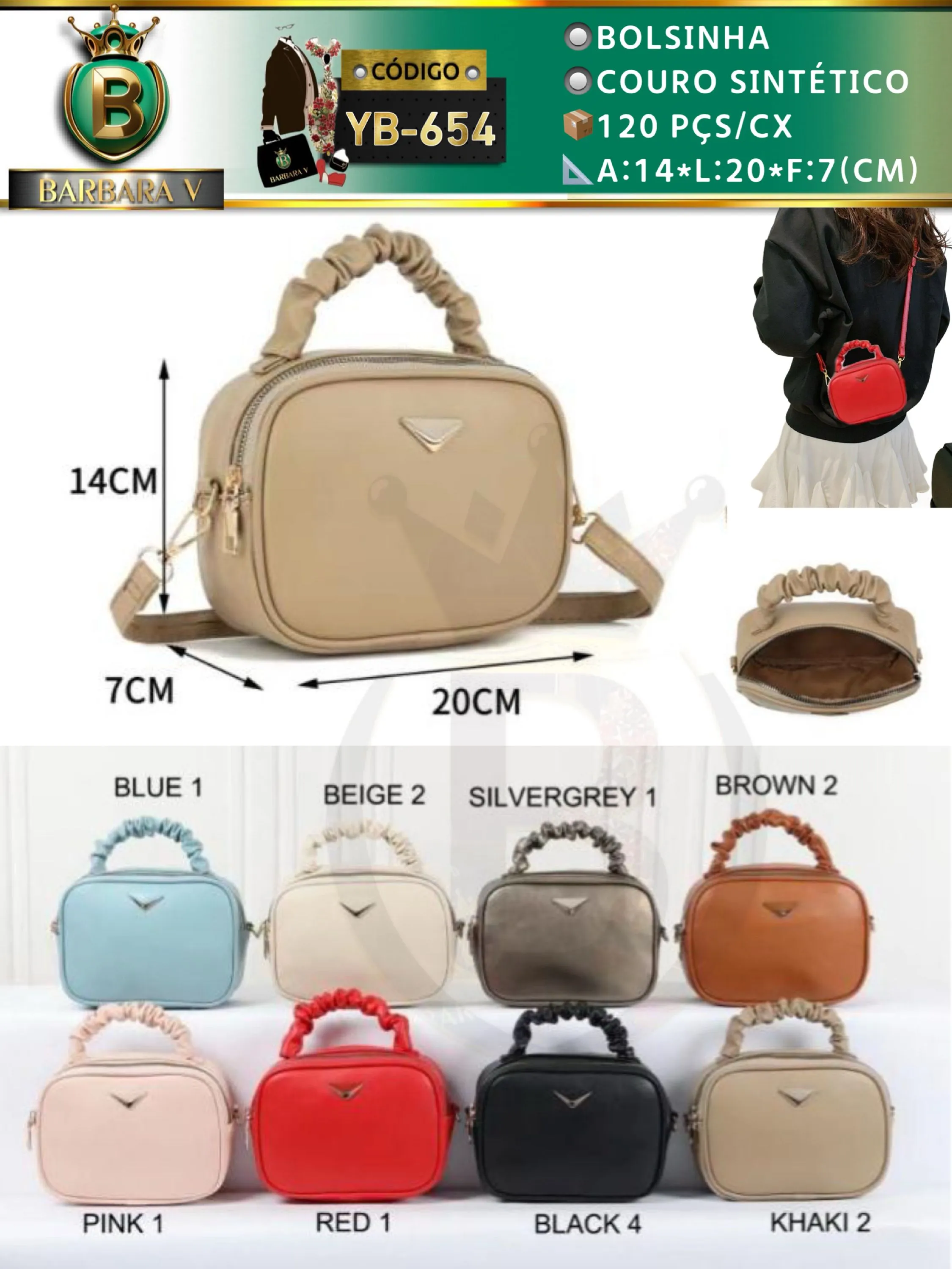 BARBARA V BOLSAS/bolsinha feminina(YB-654)