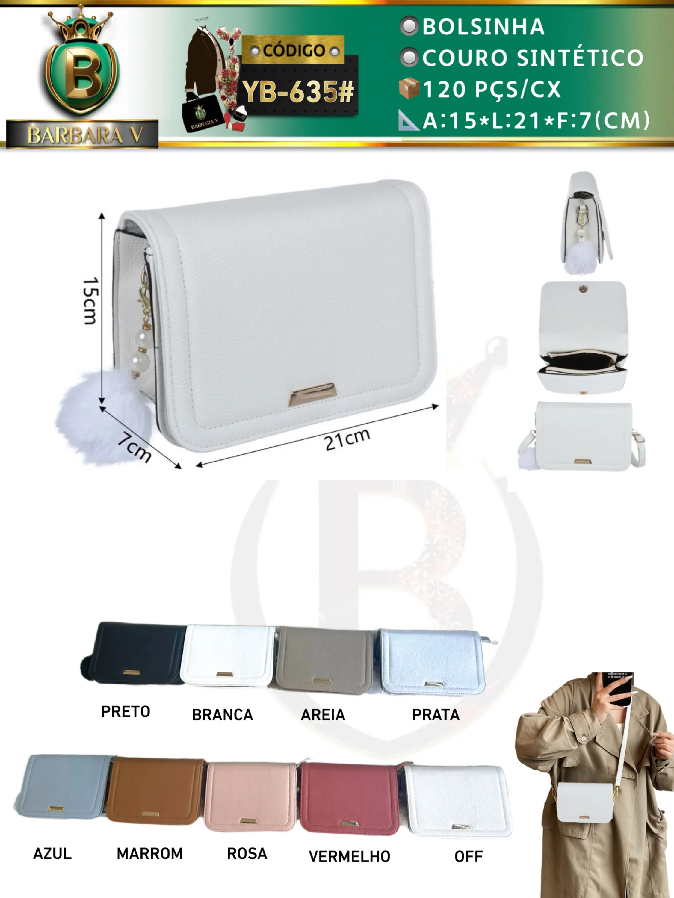 BARBARA V BOLSAS/bolsinha feminina(YB-635#)