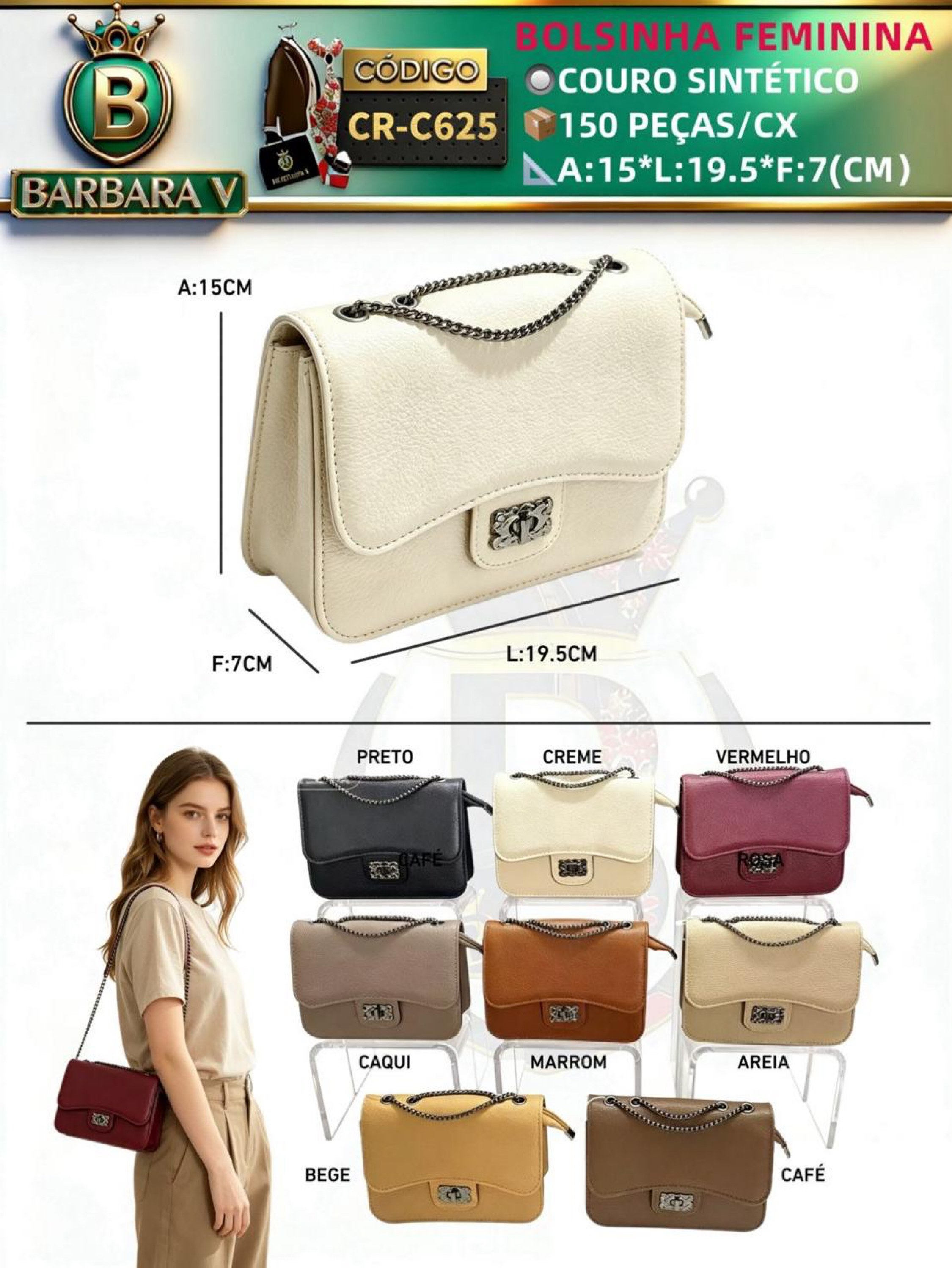 BARBARA V BOLSAS/bolsinha feminina (CR-C625)