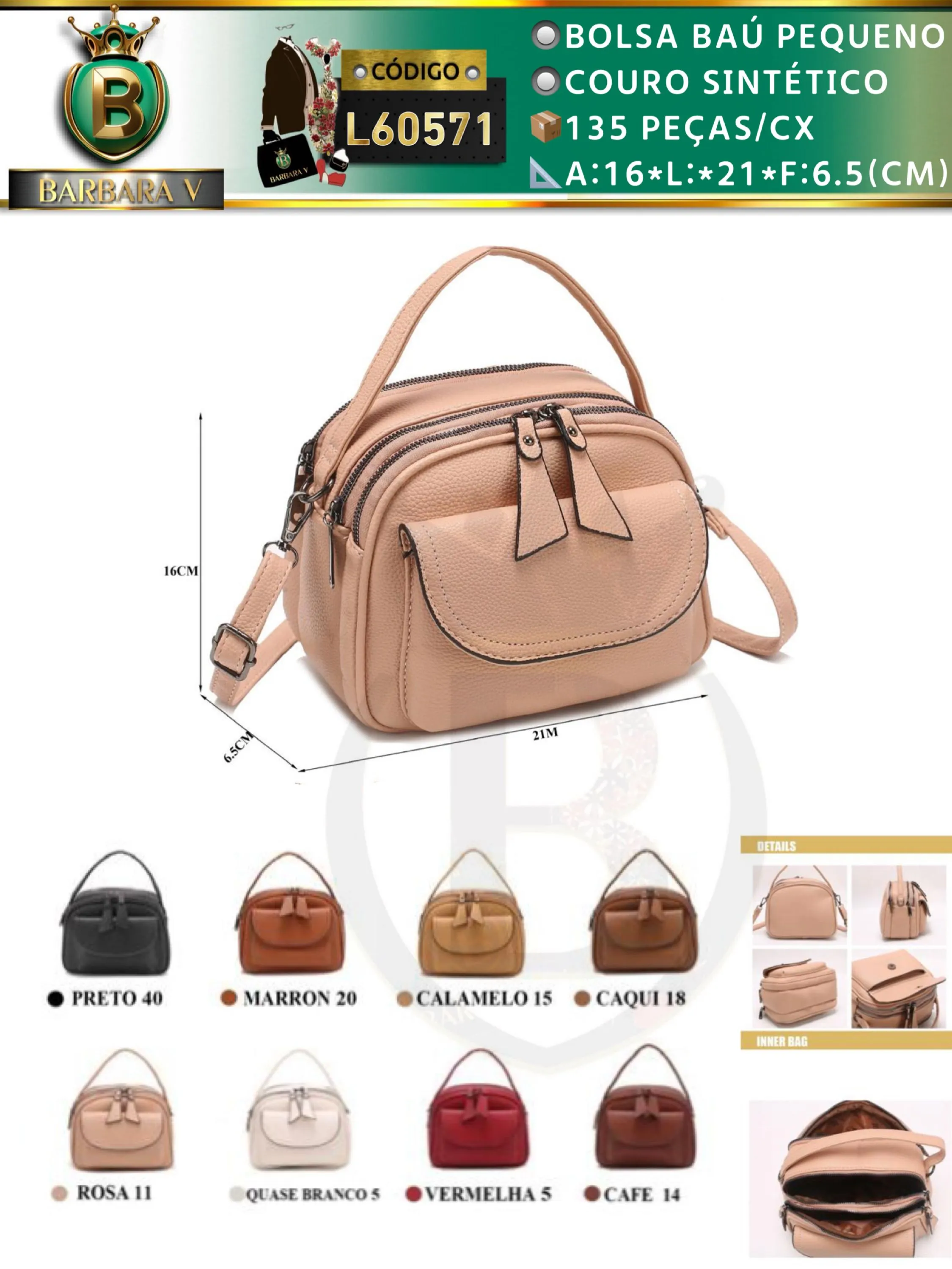 BARBARA V/Bolsa baú pequeno(L60571)