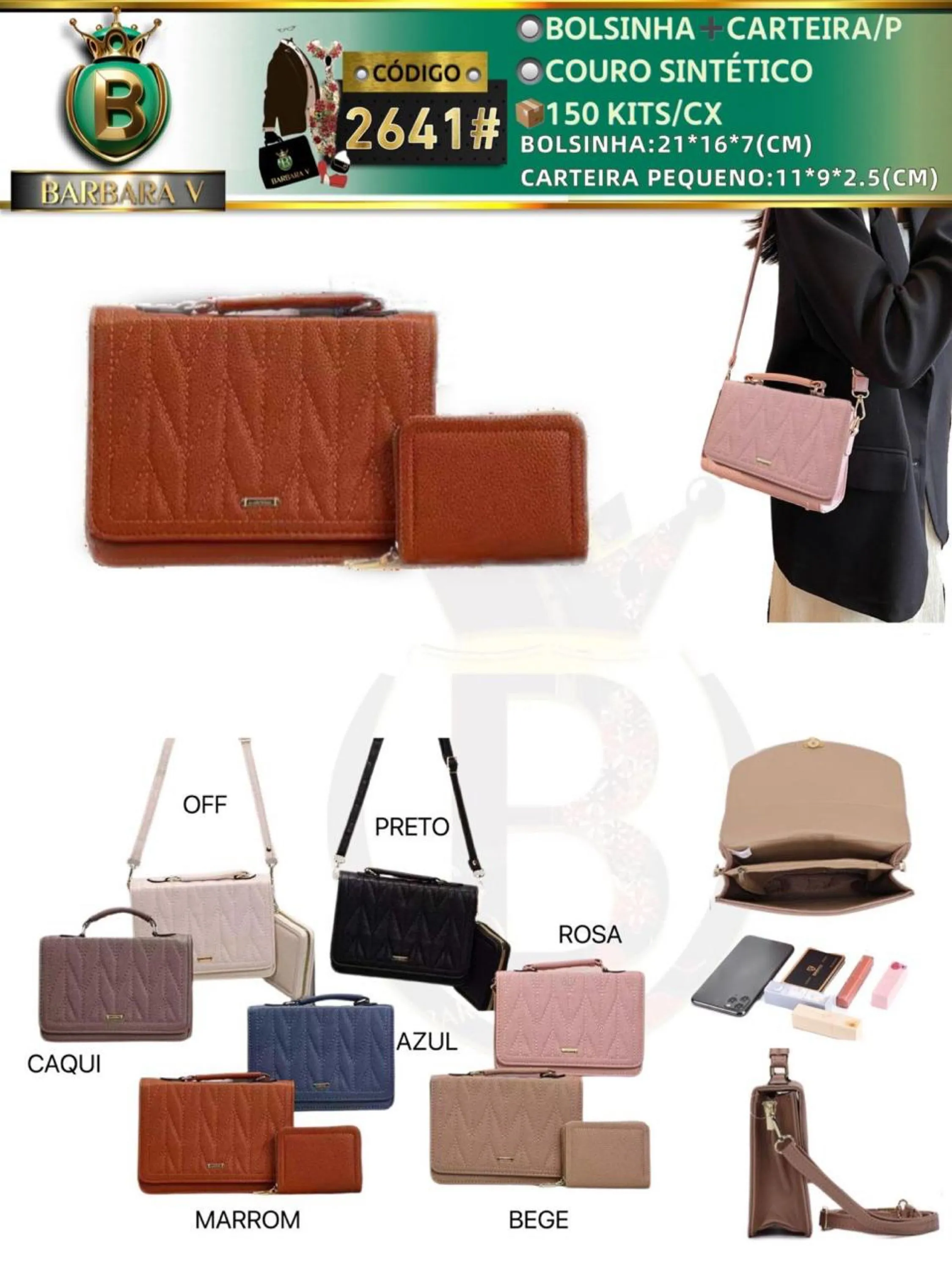 KIT BOLSINHA COM CARTEIRA PEQUENA(2641#)