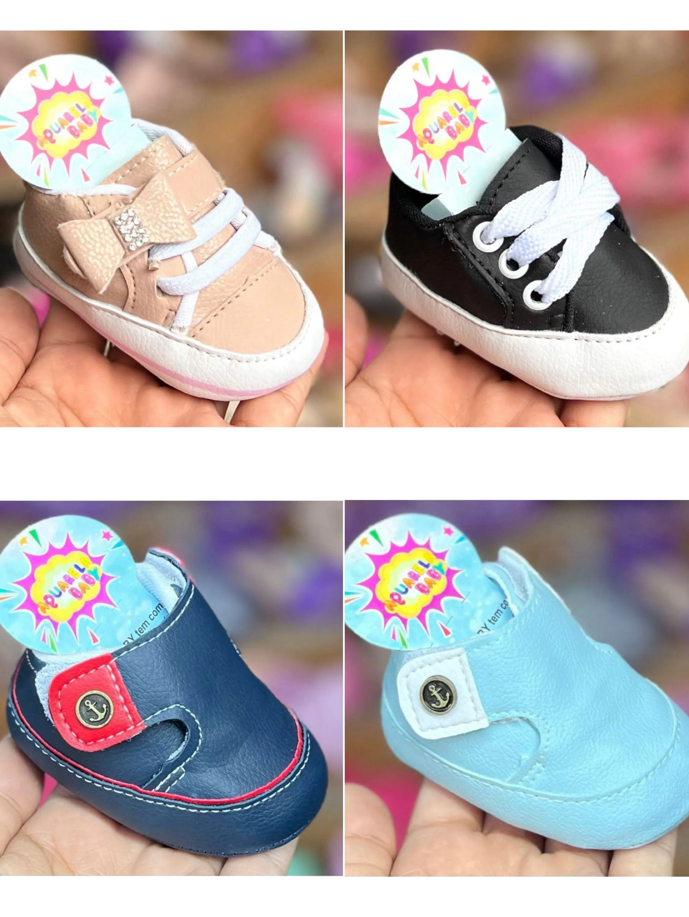 Tenis Bebe Aquarela Baby do 13 ao 18 Atacado Kit 12 Pares