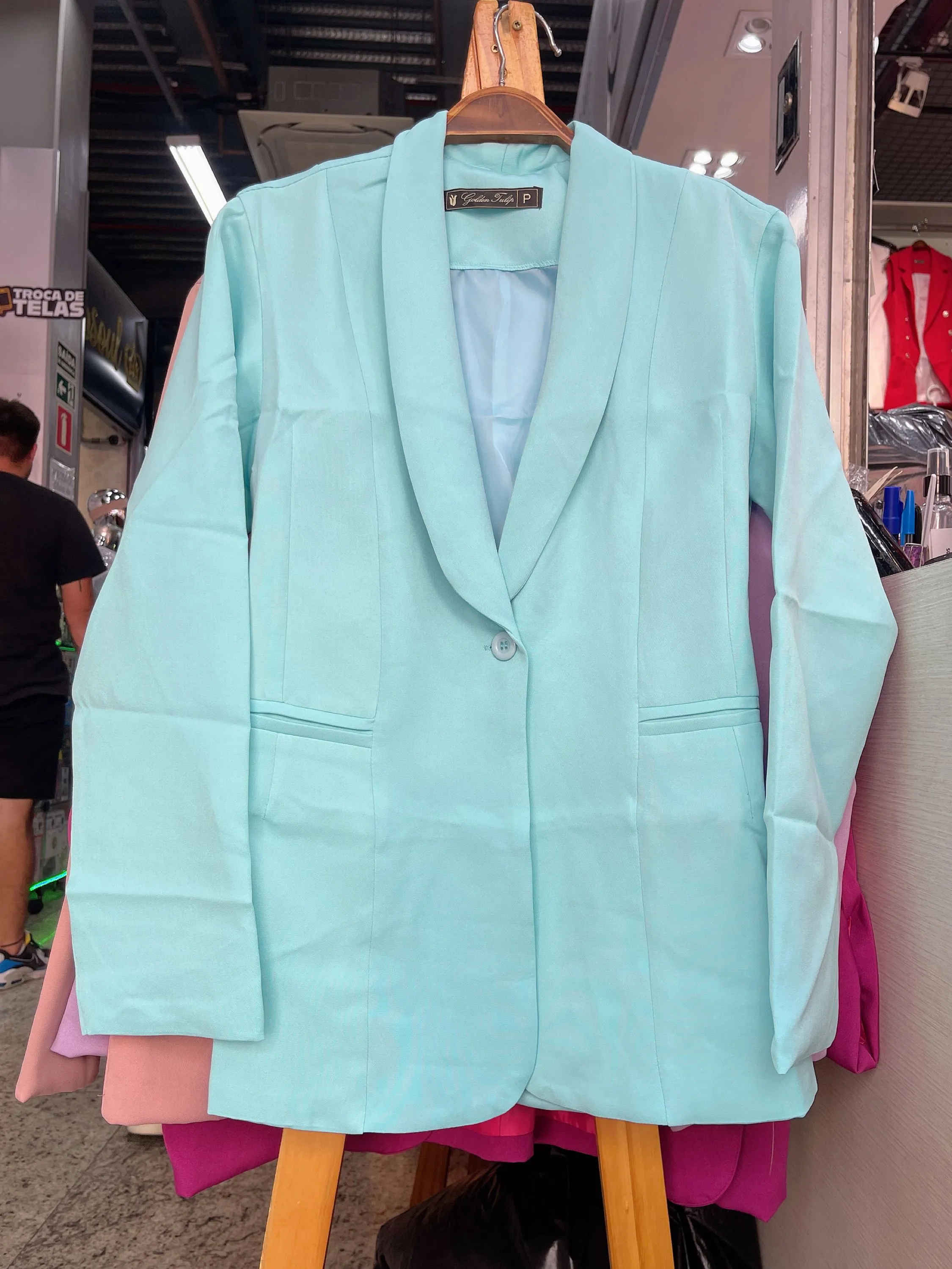 Blazer alfaiataria com forro inteiro feminina mimius moda