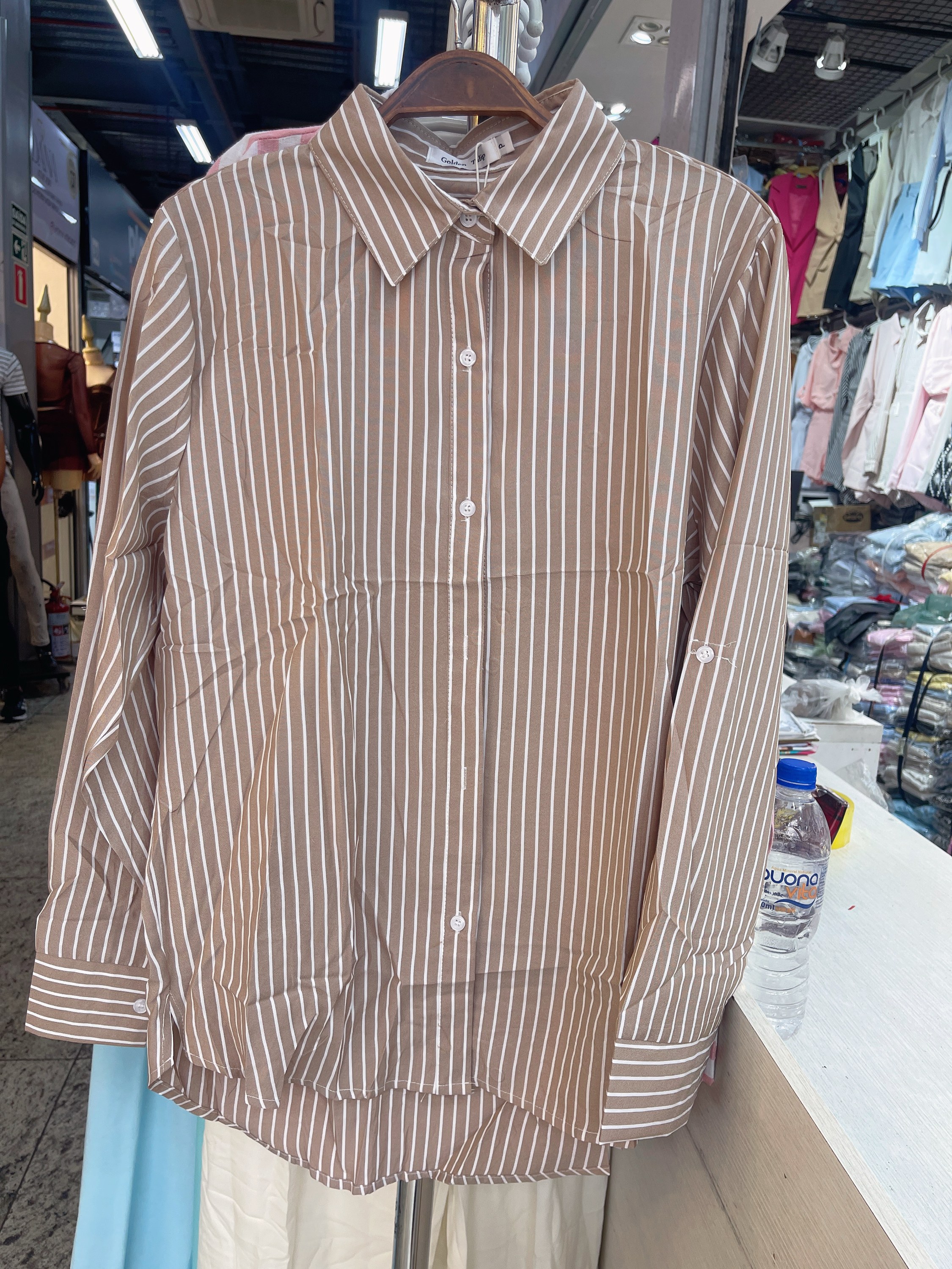 Camisa listrada manga longo Oversize feminina MÍMIUS moda
