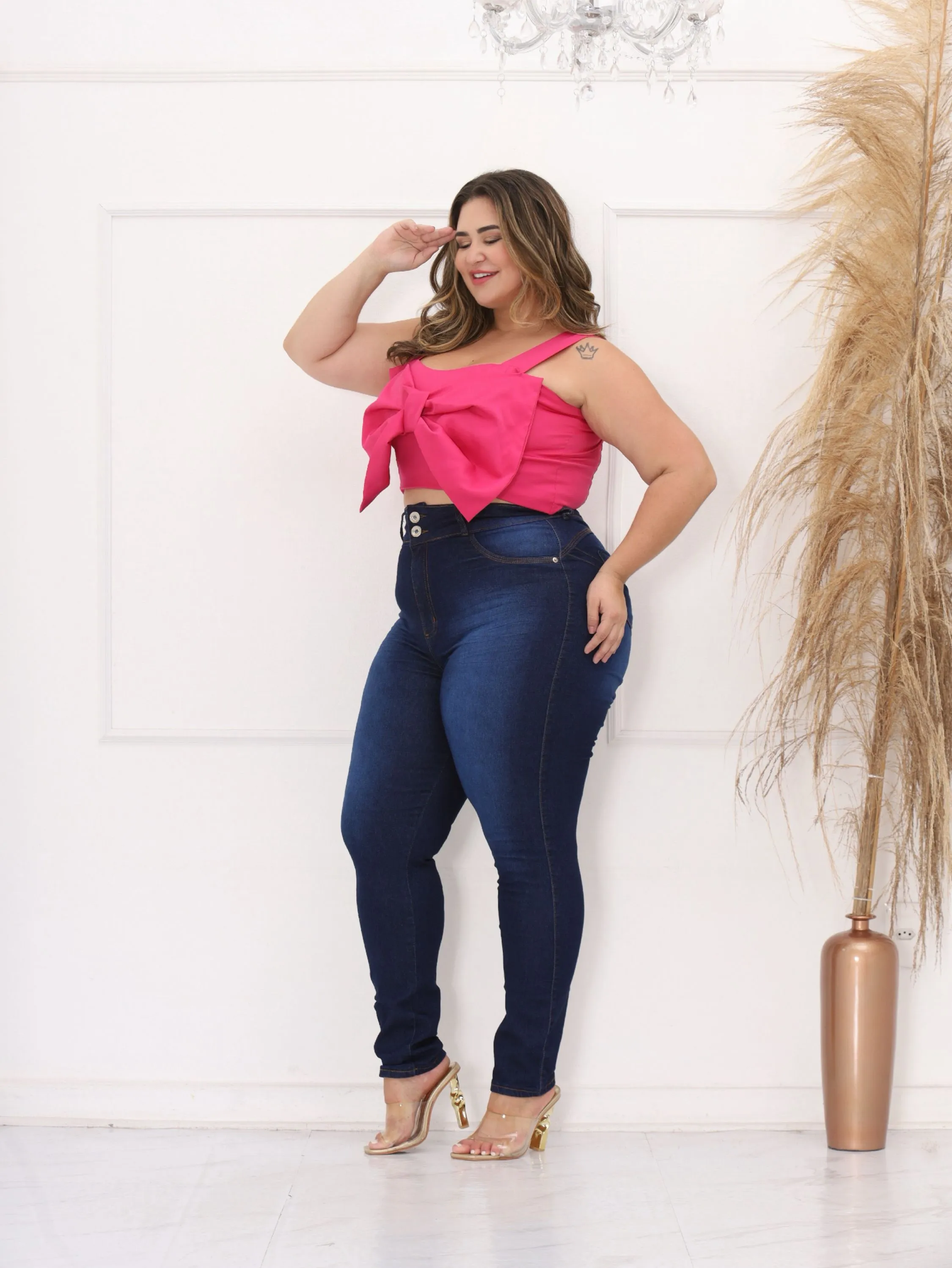 Calças jeans Plus size feminina cintura alta ref : 1793