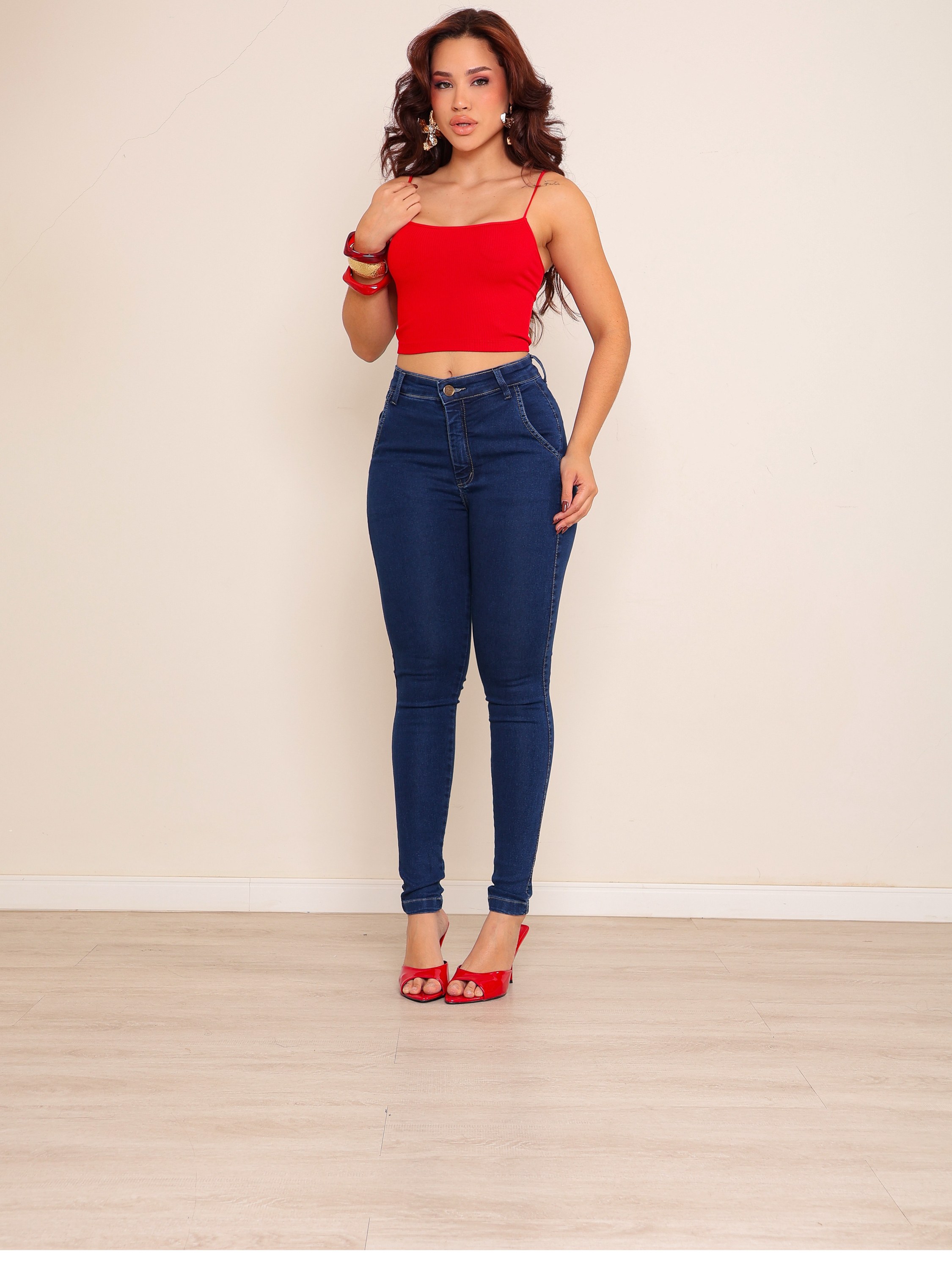 Calça skinny jeans feminina