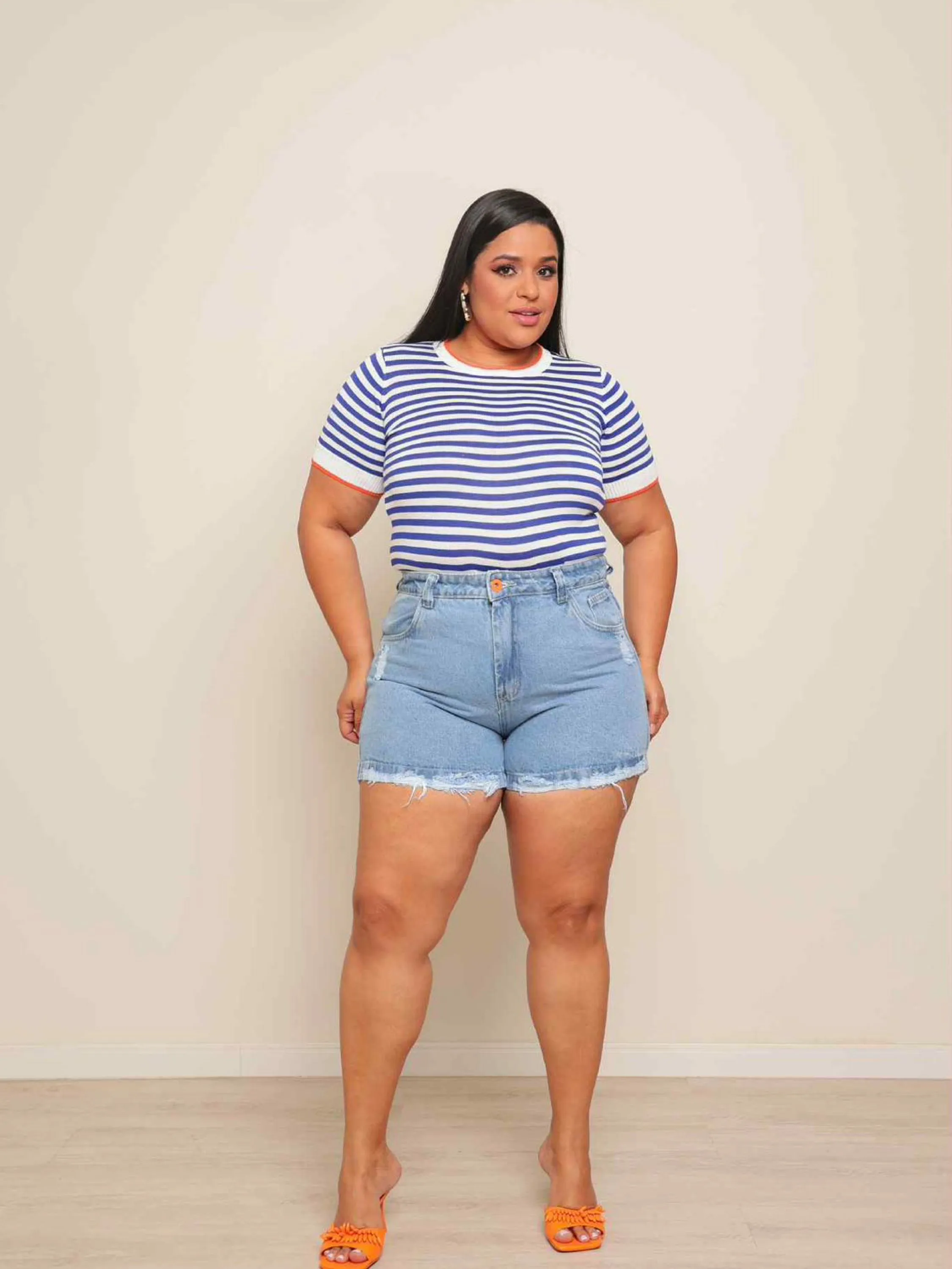 Short jeans feminino plus size