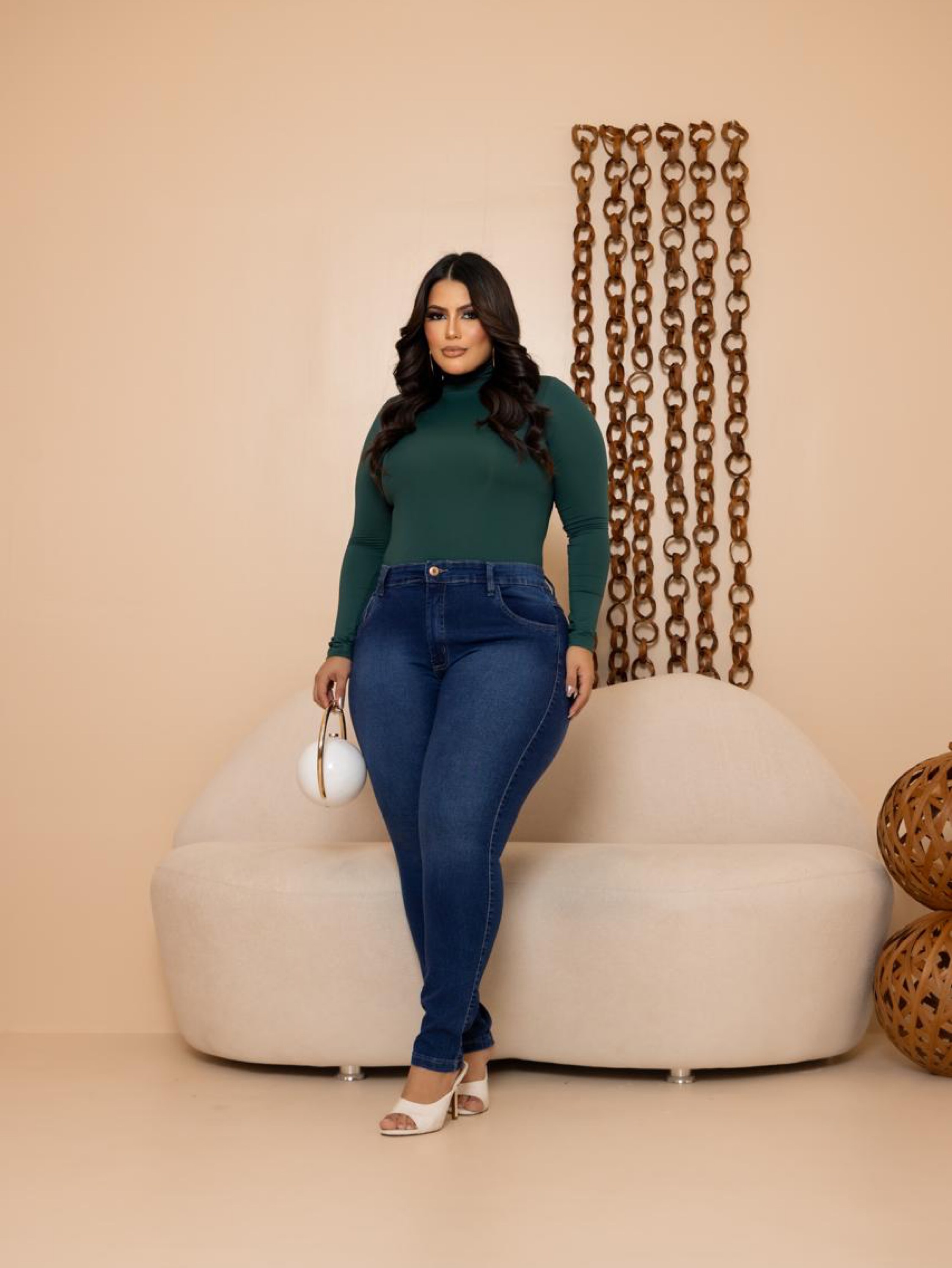 Calça skinny jeans feminina plus size