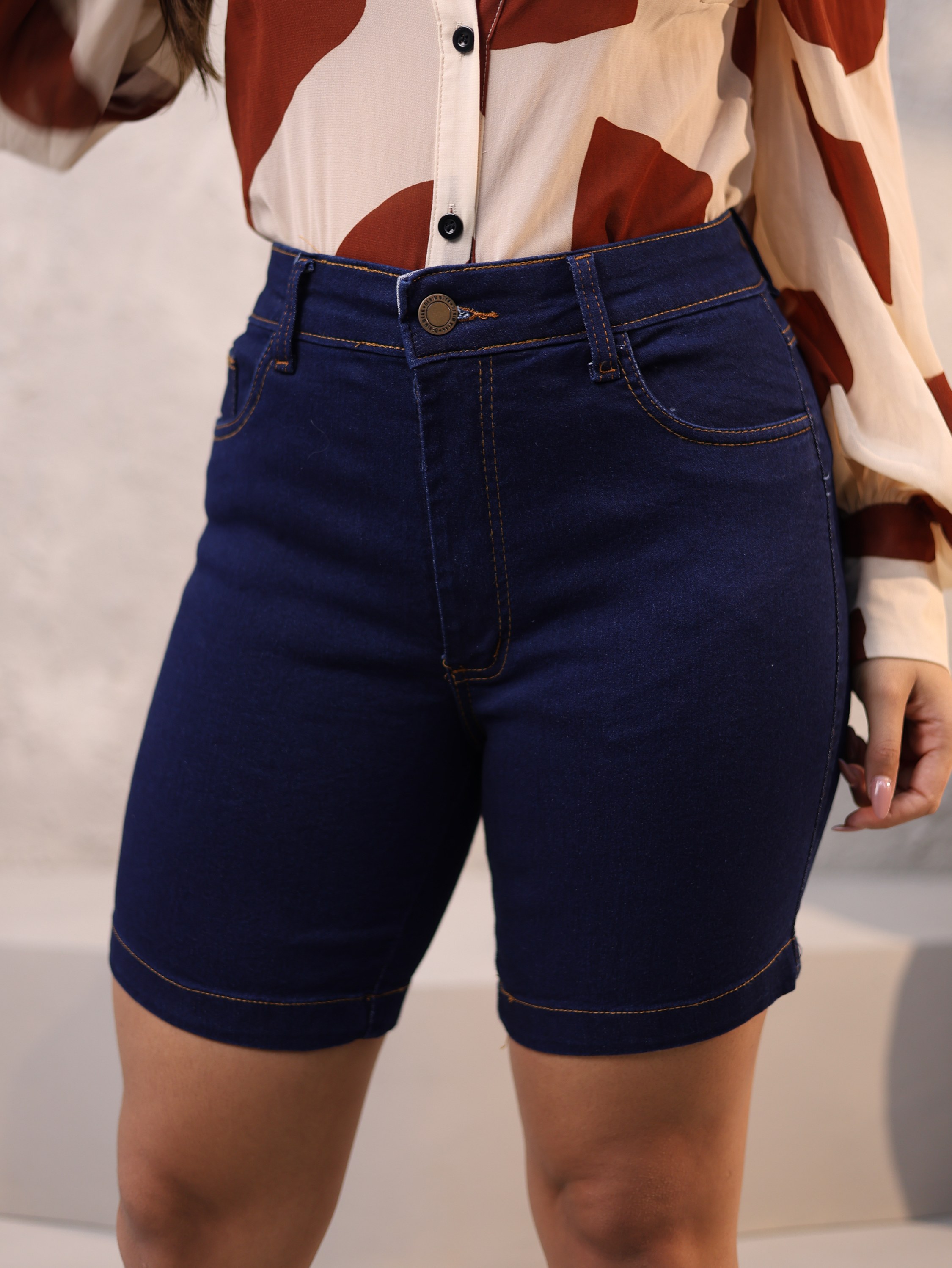 Bermuda jeans feminina