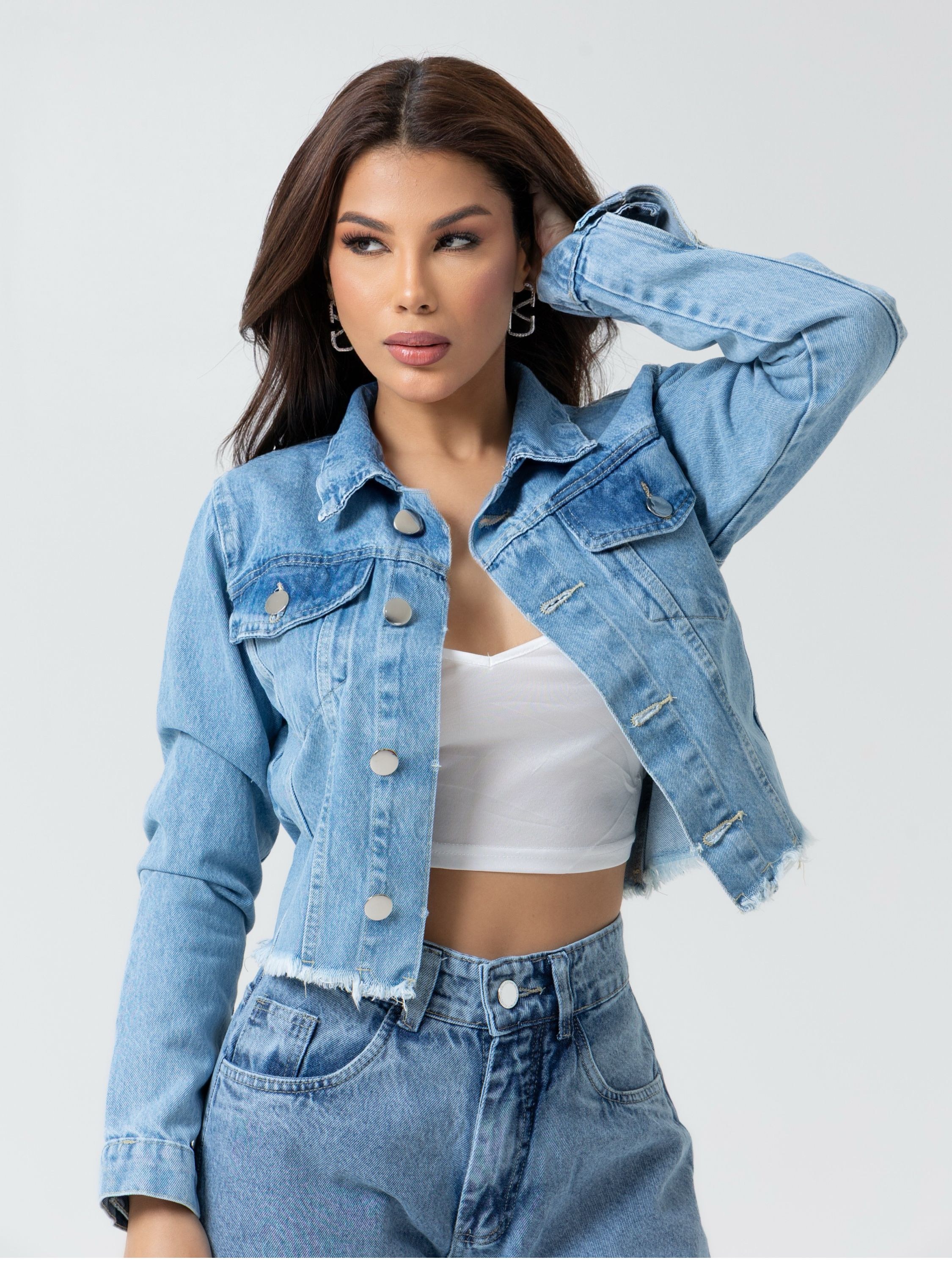 Jaqueta jeans feminina