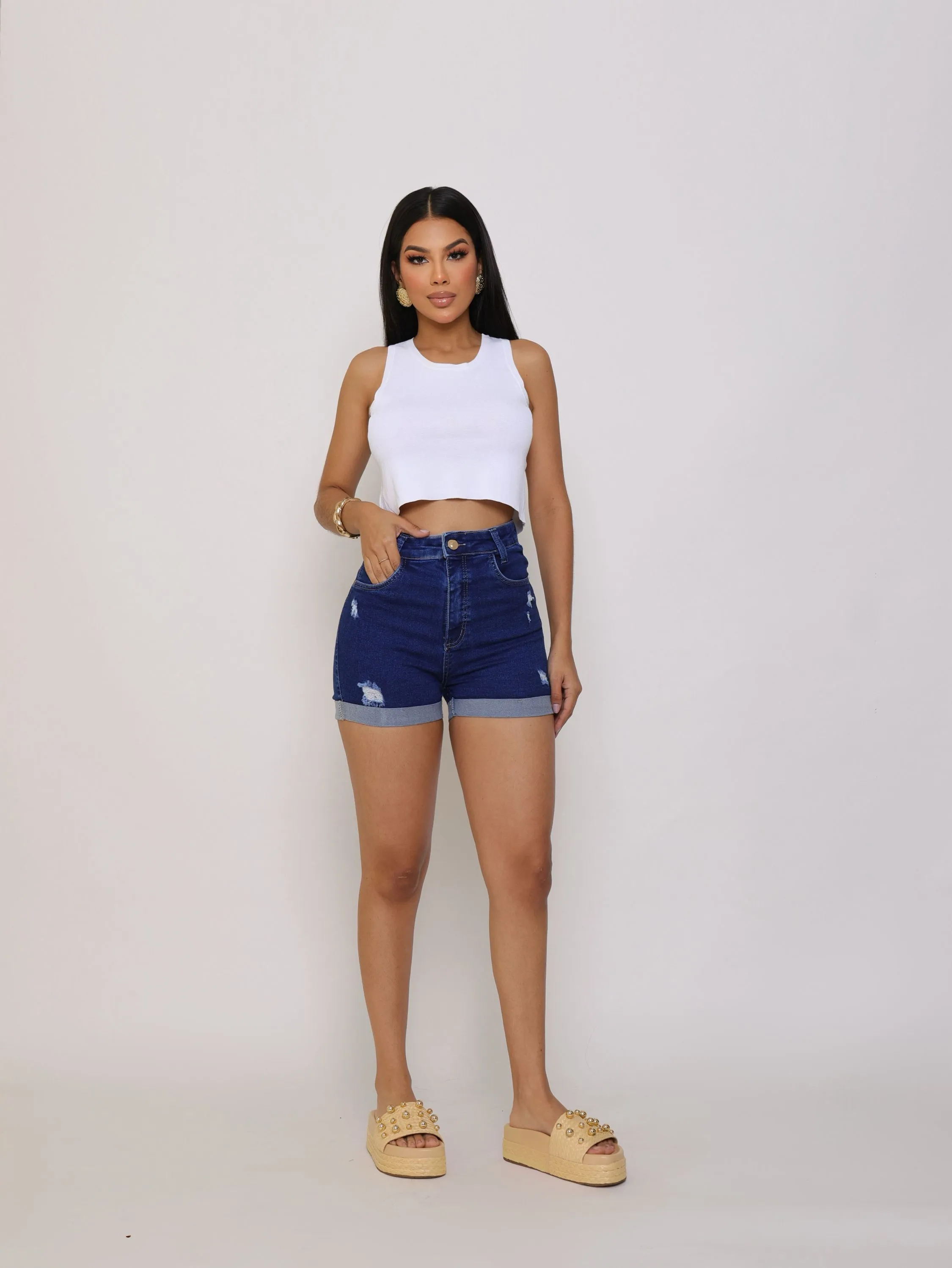 Short jeans feminino