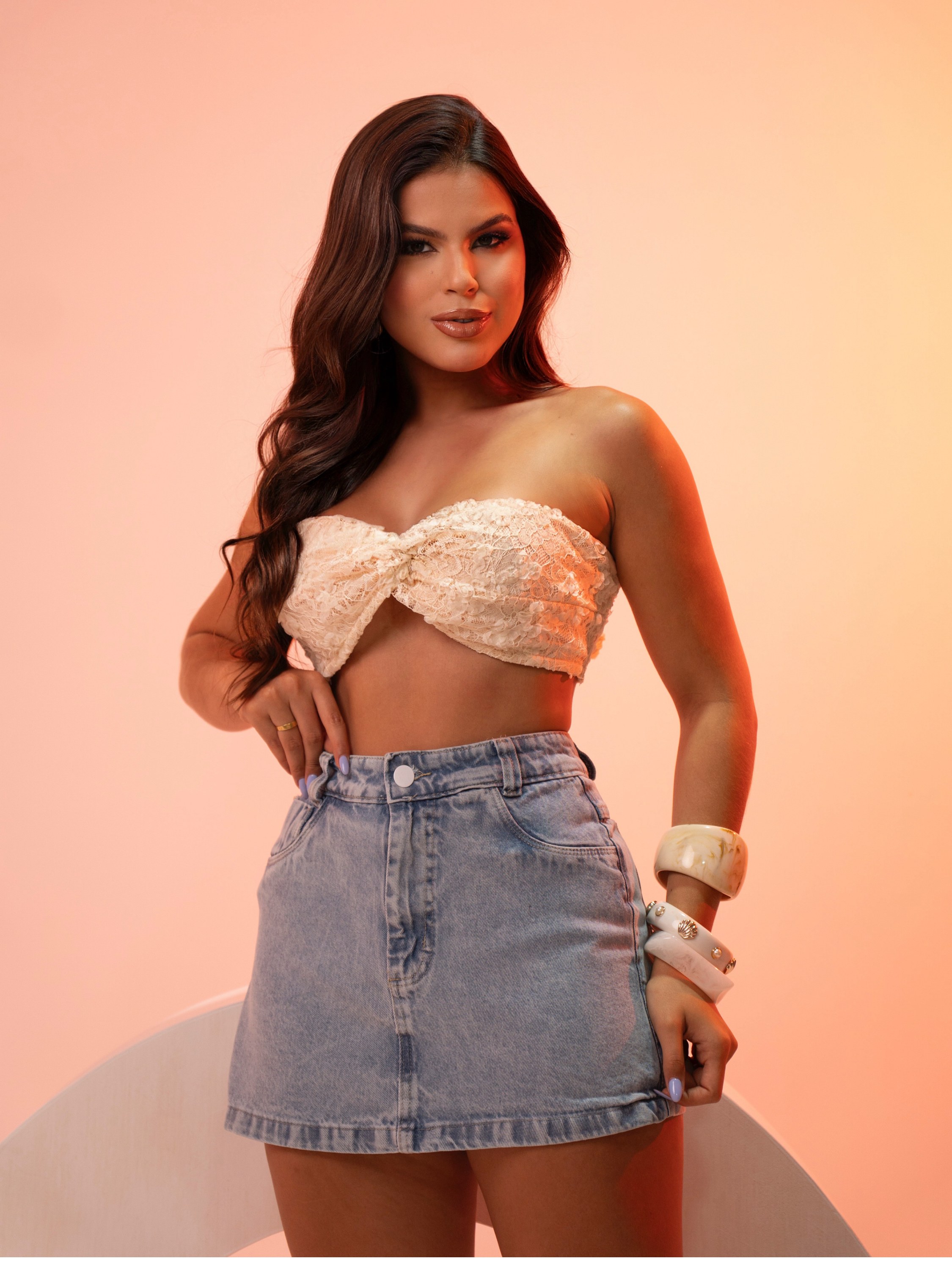 Short saia jeans feminino