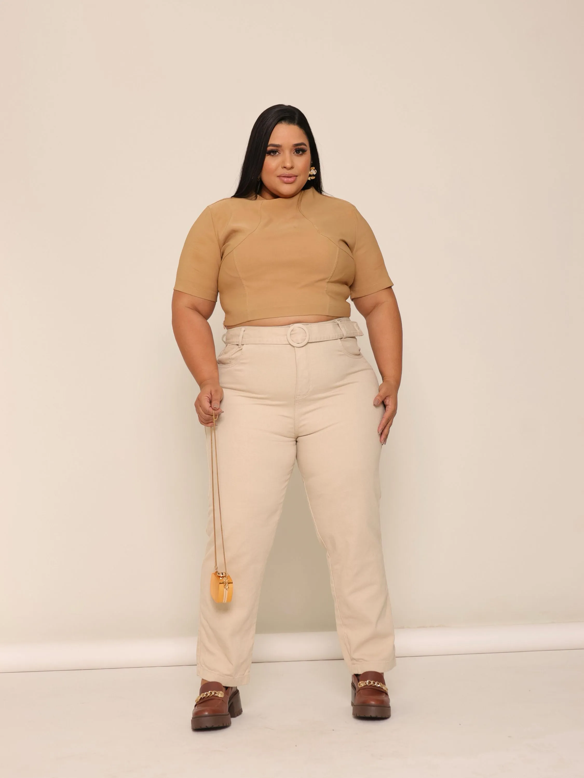 Calça mom jeans feminina plus size