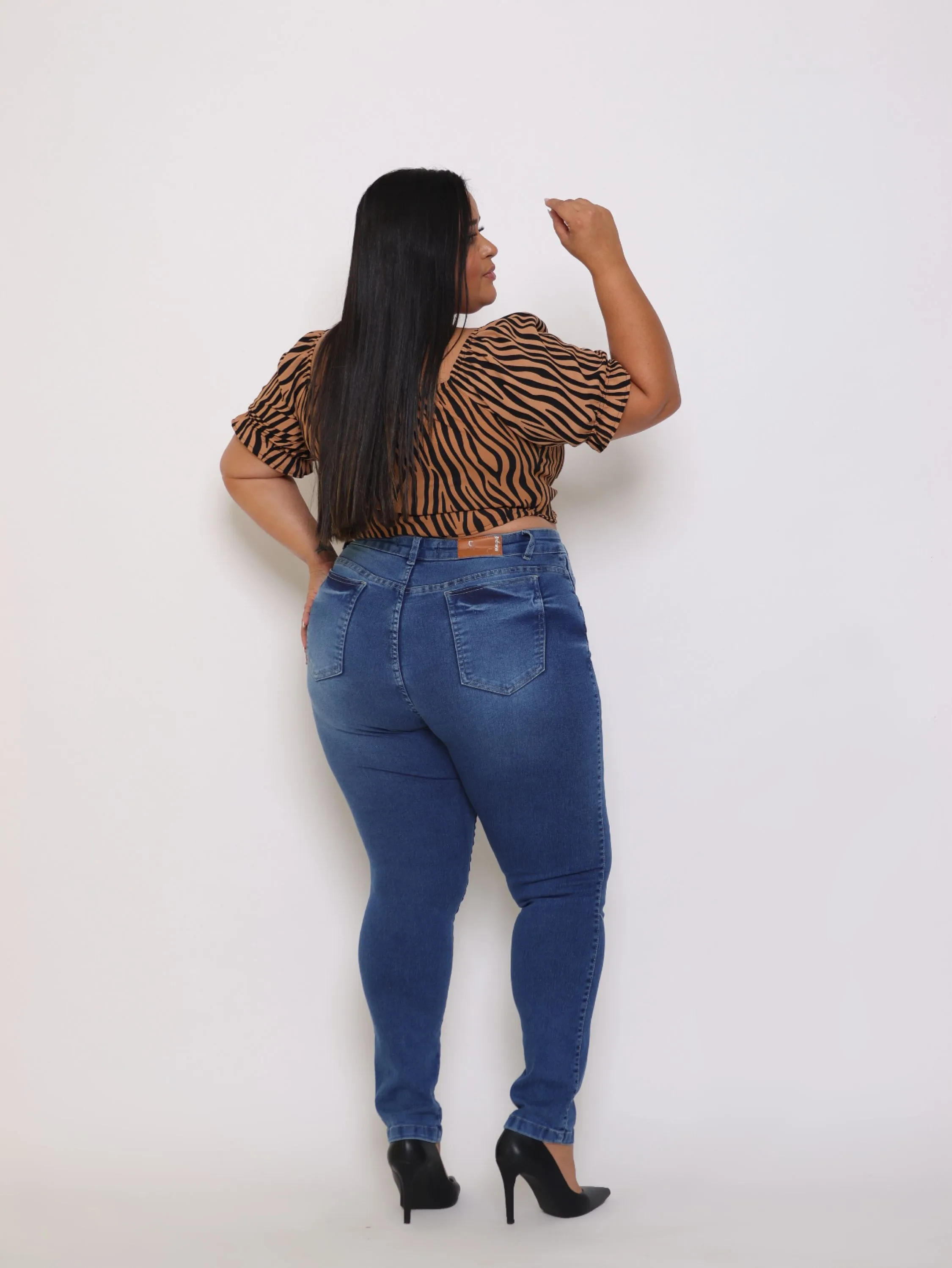 Calça Skinny jeans feminina plus size