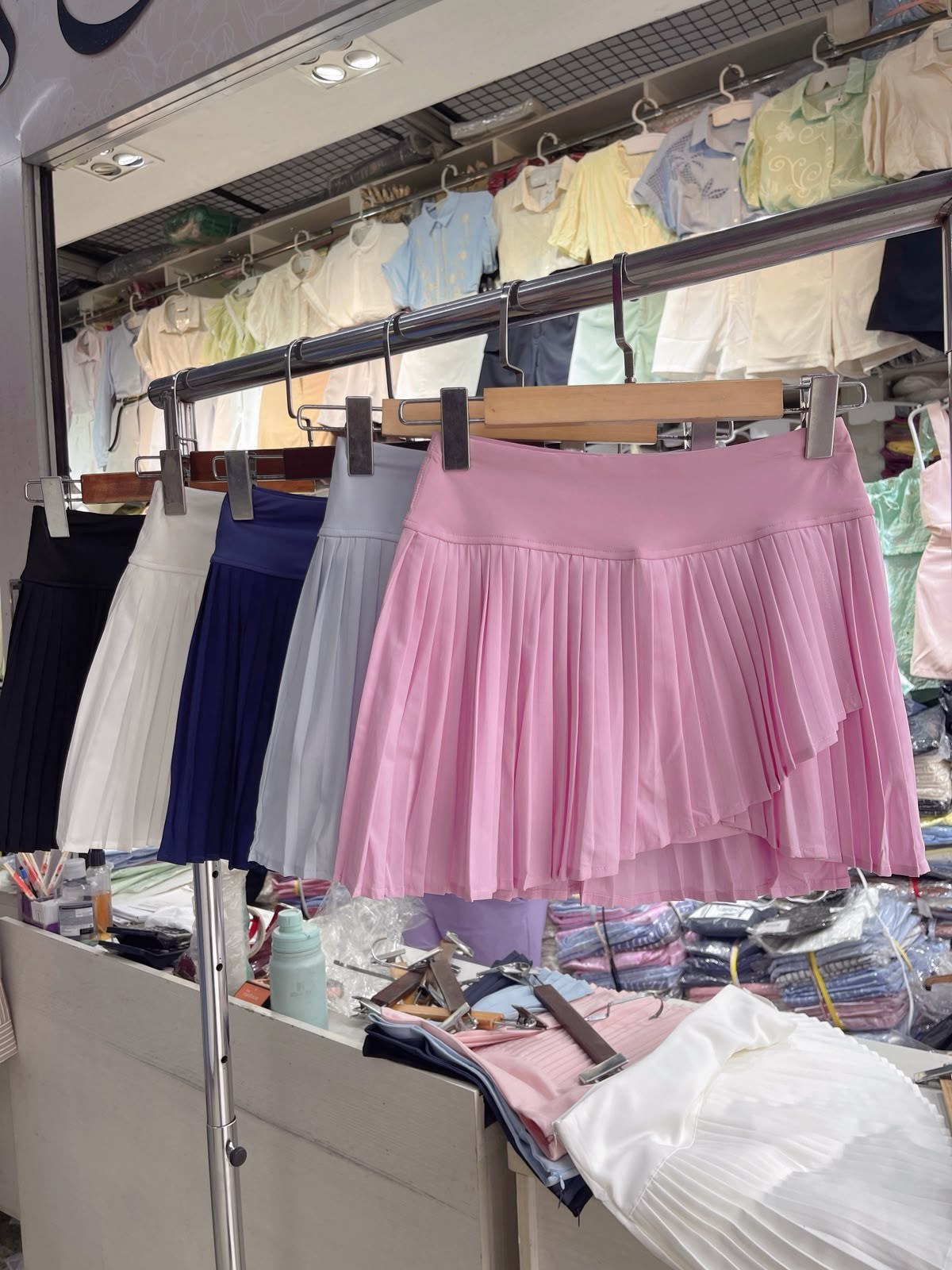 Short saia de poliamida feminina
