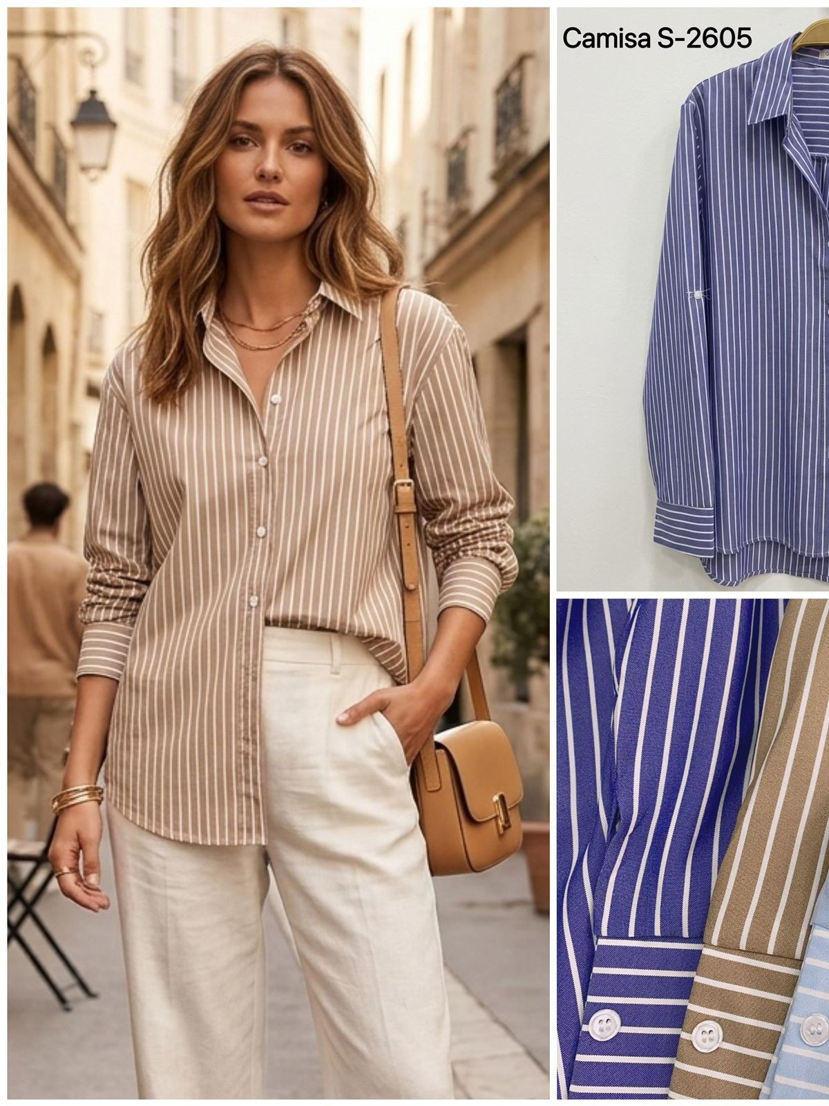 Camisa listrada oversize feminina importado