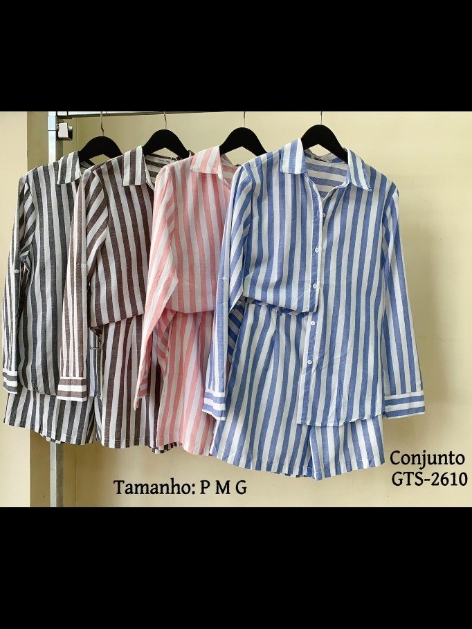 Conjunto camisa e short linho feminina