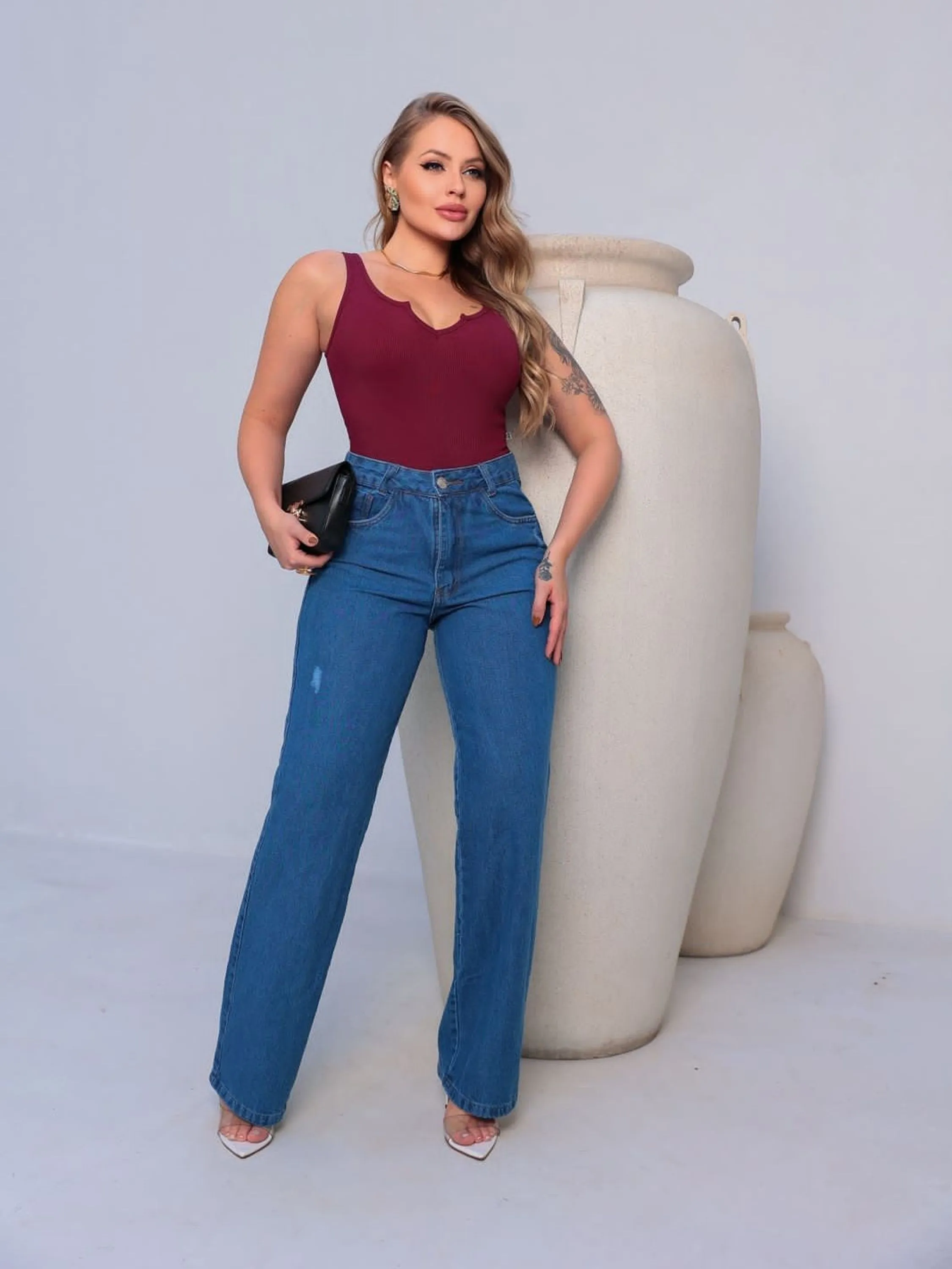 Calça Jeans Wide Leg