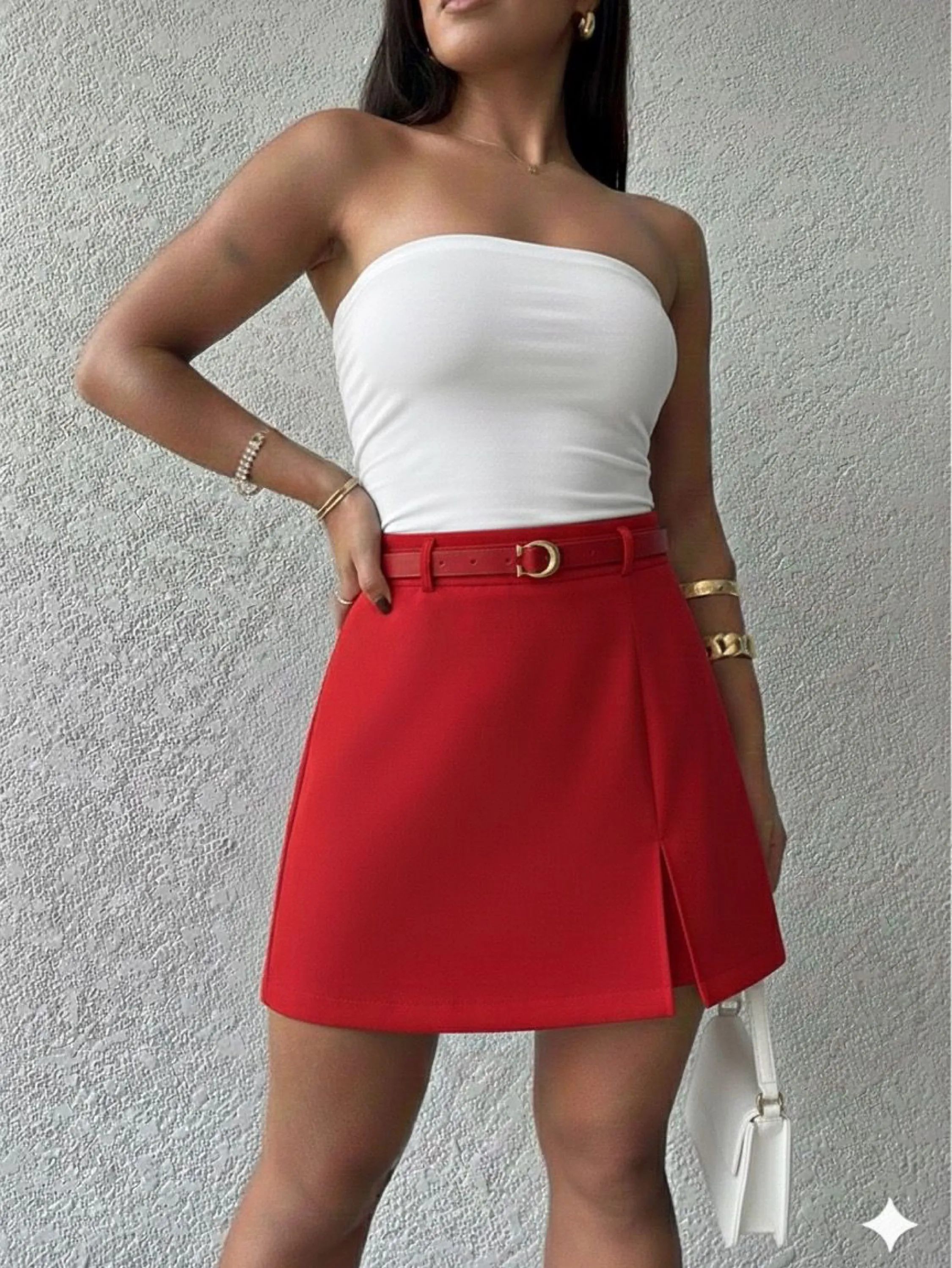 Shorts Saia com cinto YY2959 ( Dominique )