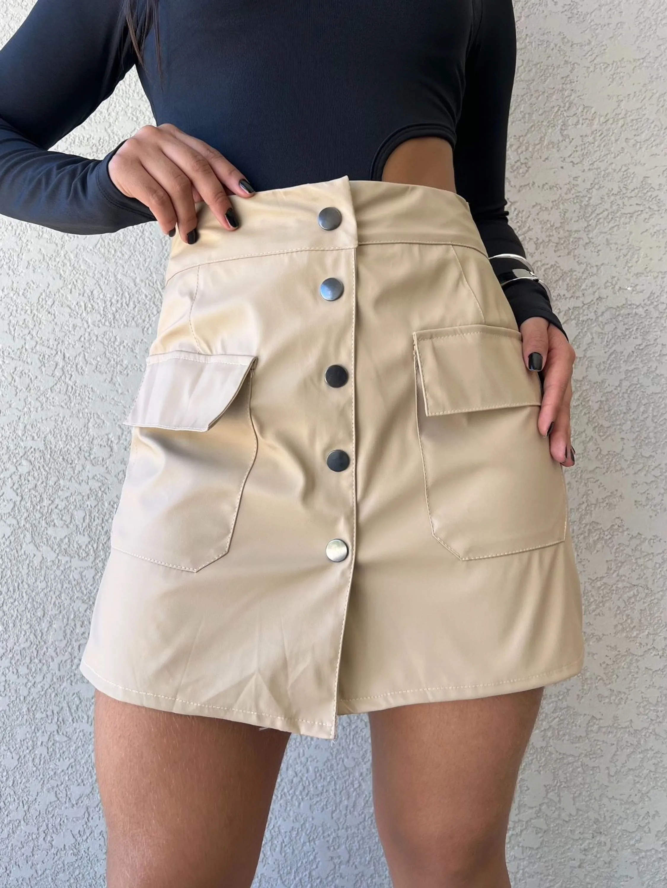 Shorts saia feminina YY2869 ( couro fake)