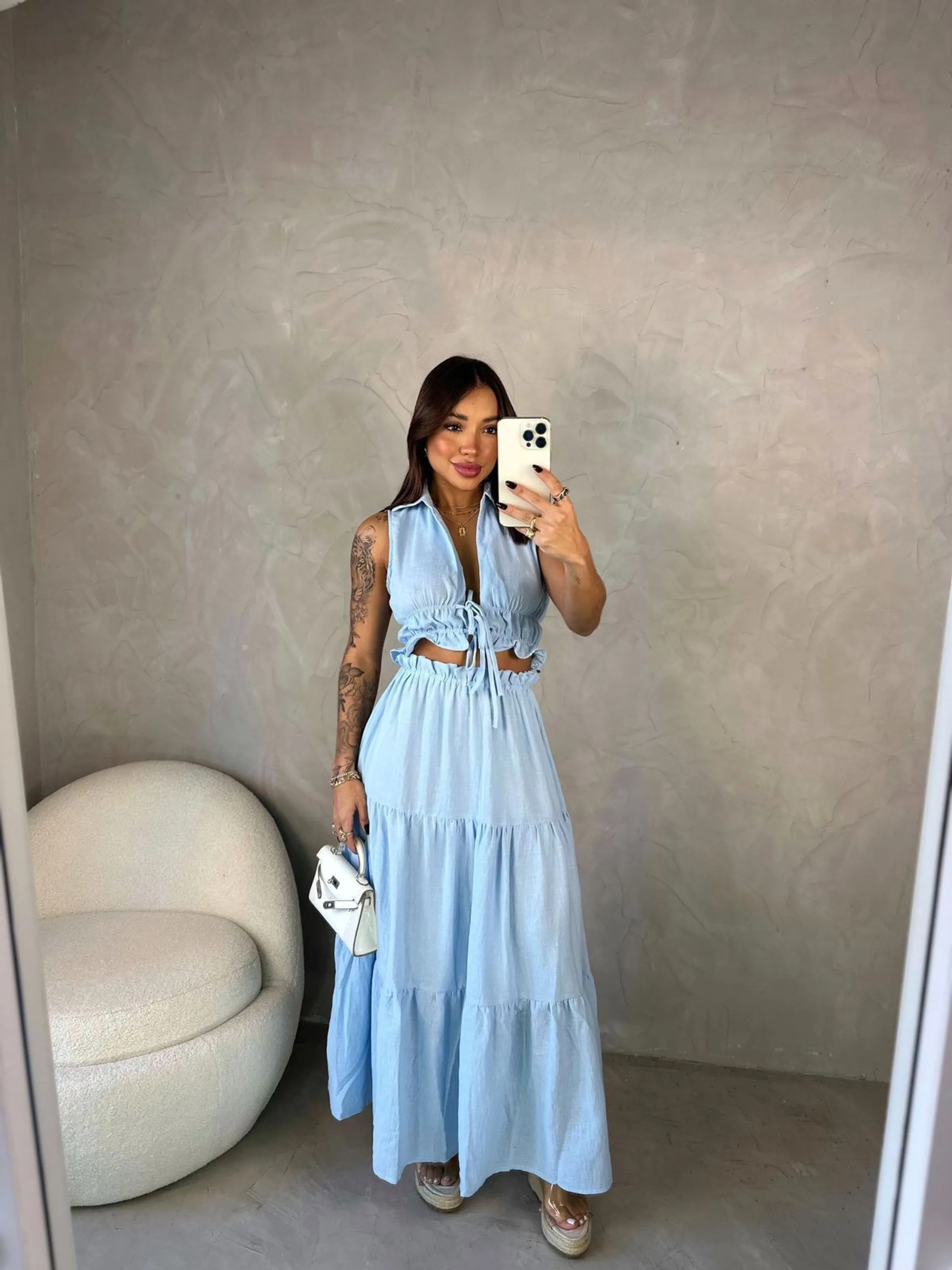 Conjunto feminino YY2811 ( Linho Fino )