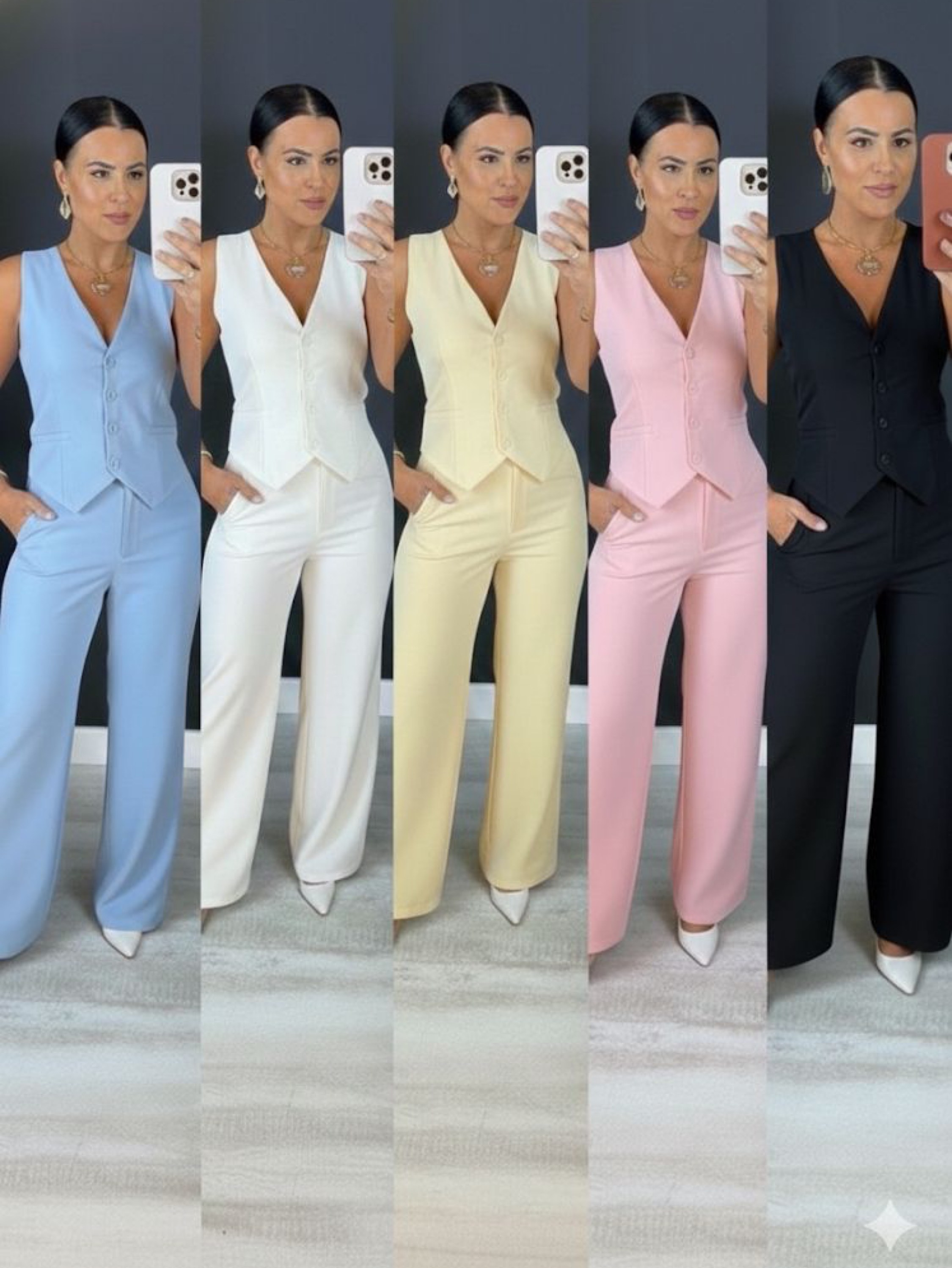 Conjunto feminino YY2860-3(alfaiataria twill)