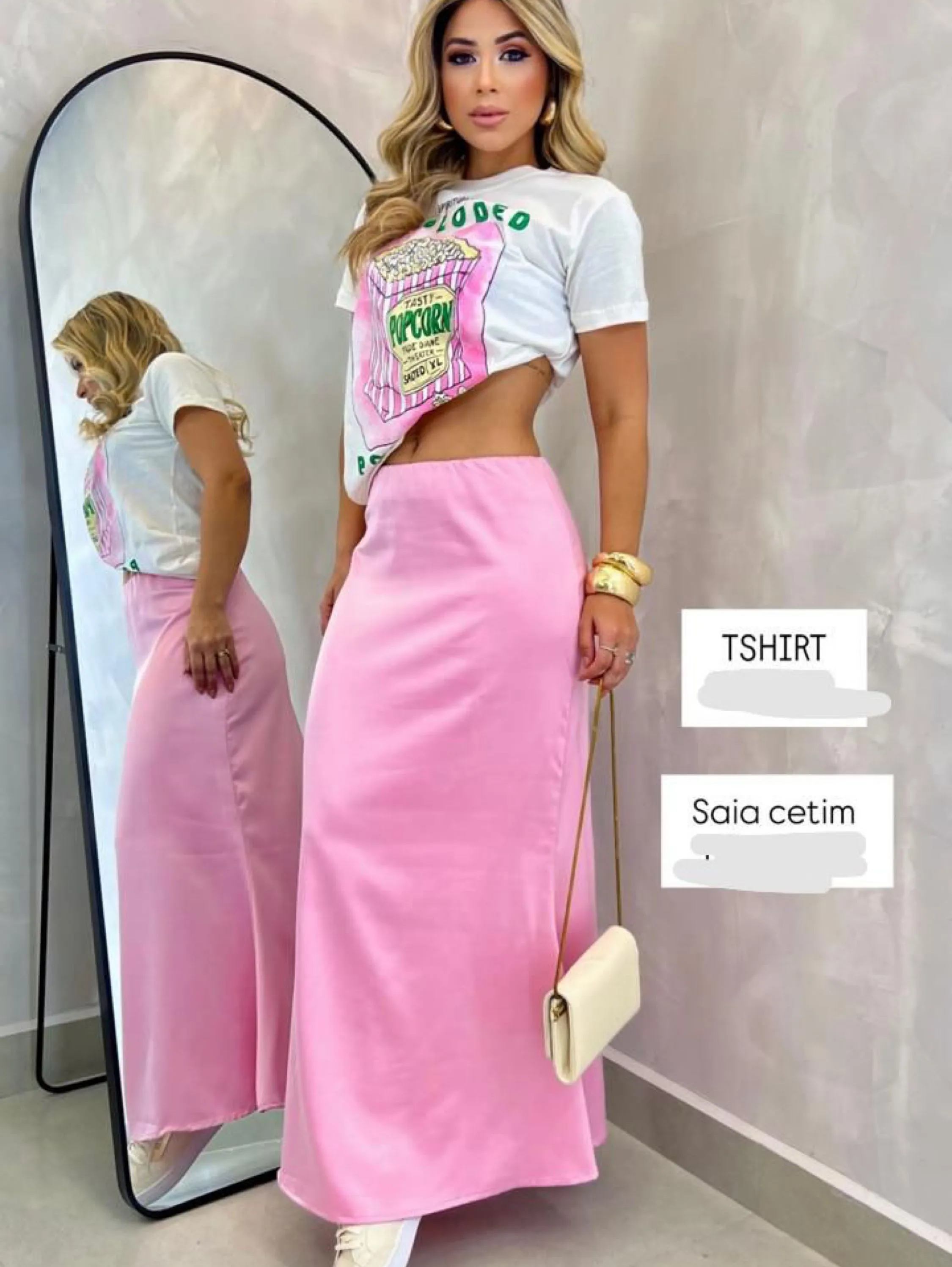 Saia longa feminino YY2723 -4 (cetim )