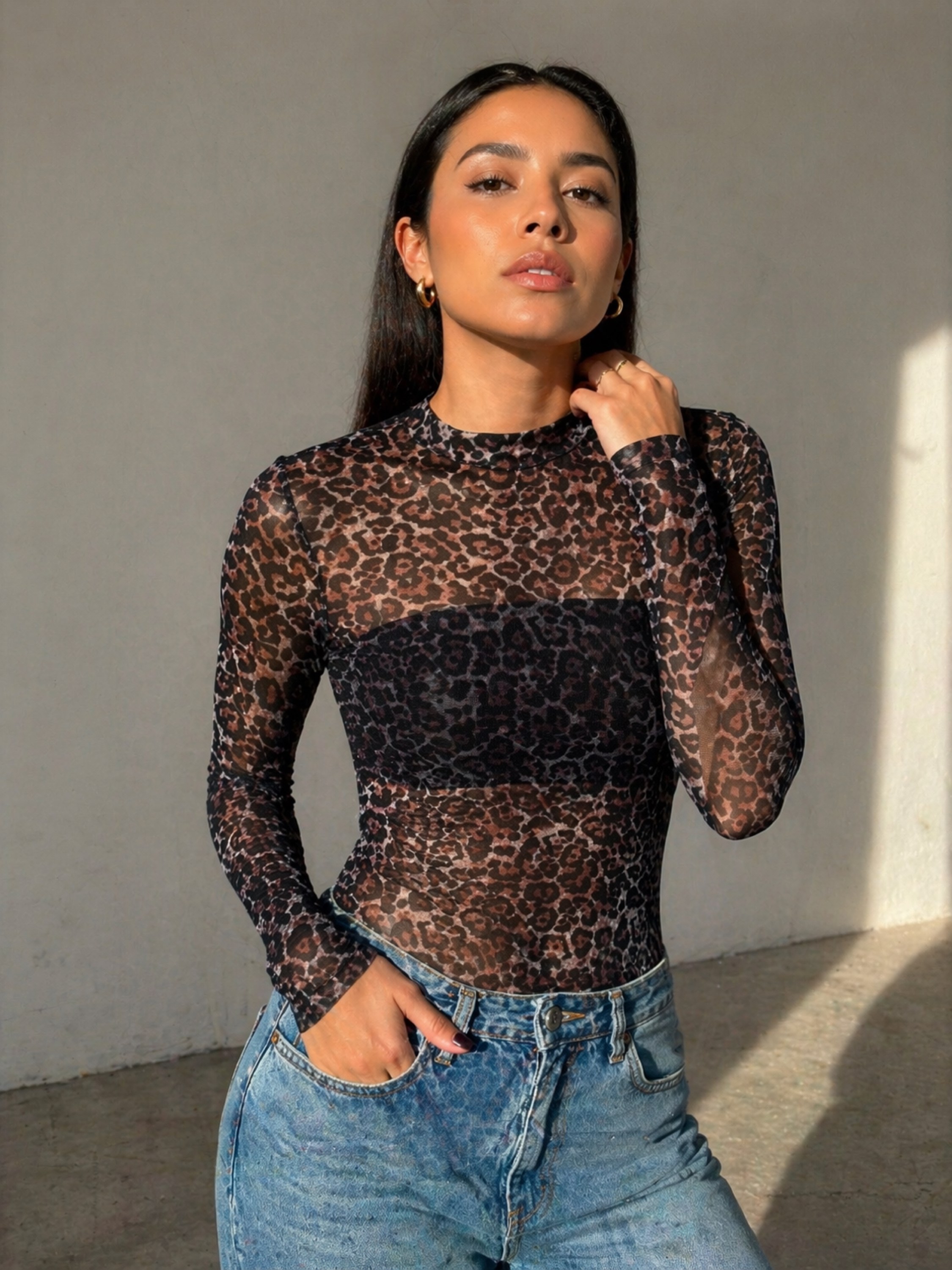 Body Manga Longa feminina Tule YY2745