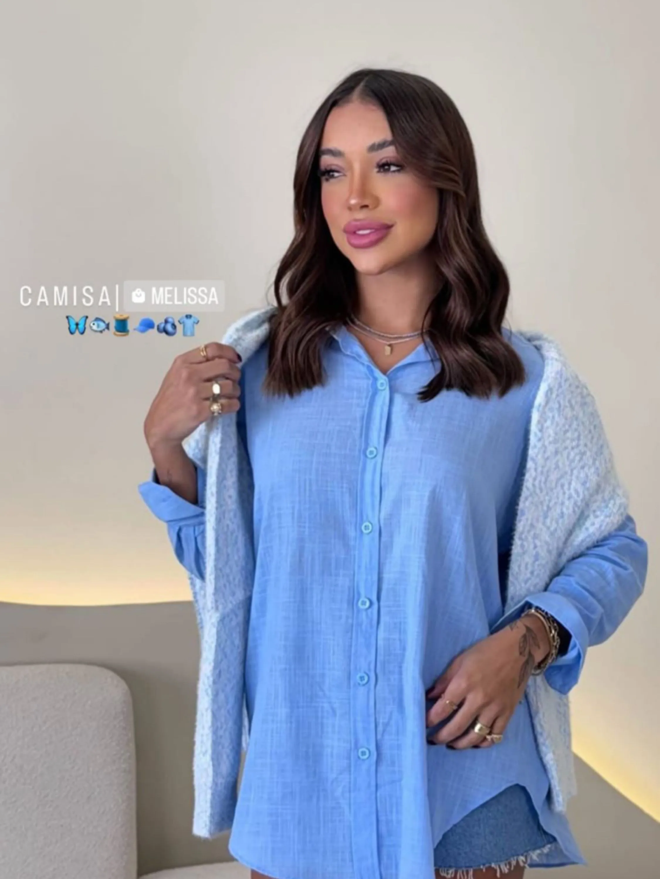 Camisa feminina YY1005-8 (100% algodão )