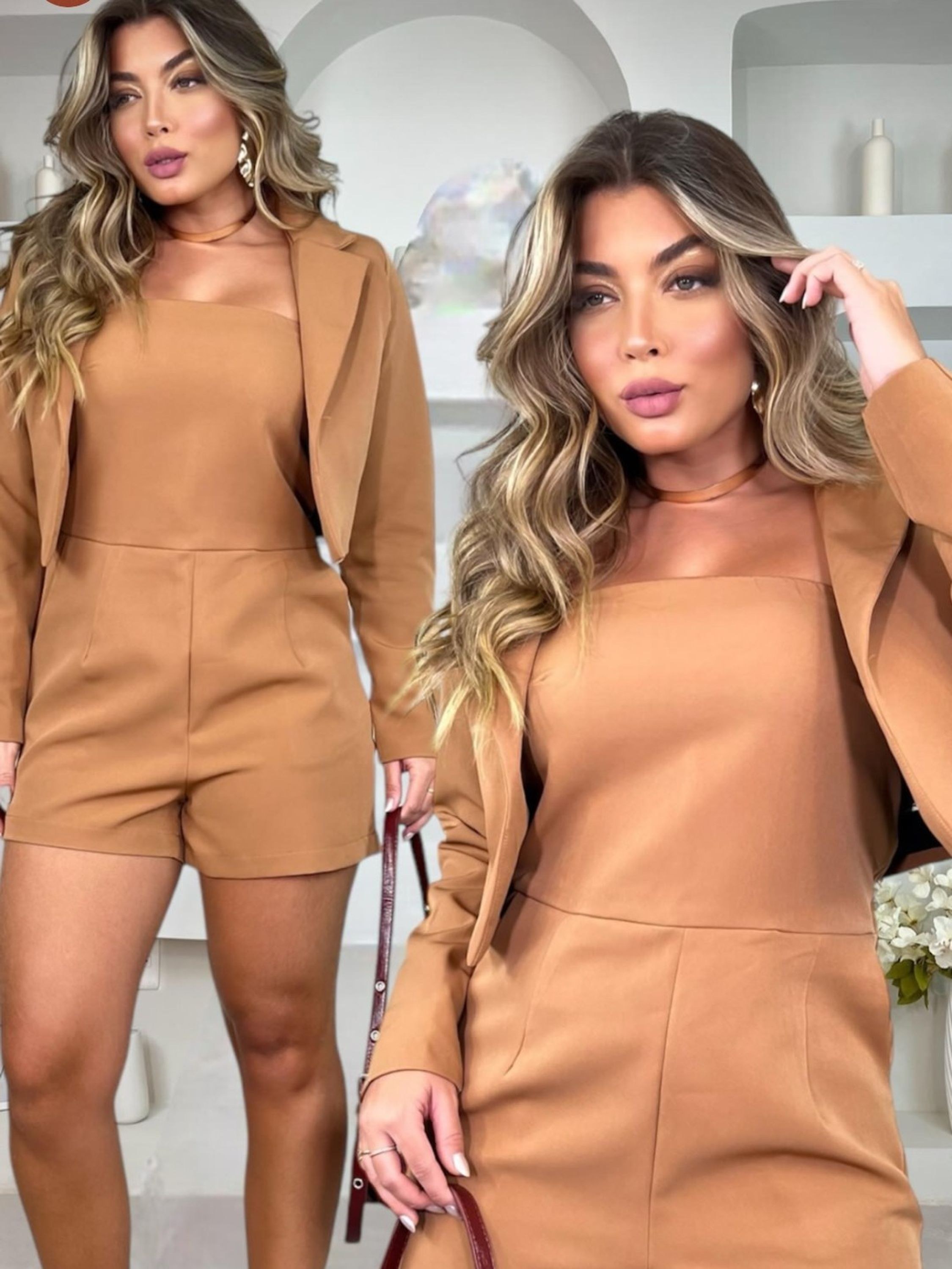 Macaquinho com blazer YY2880 (alfaiataria)