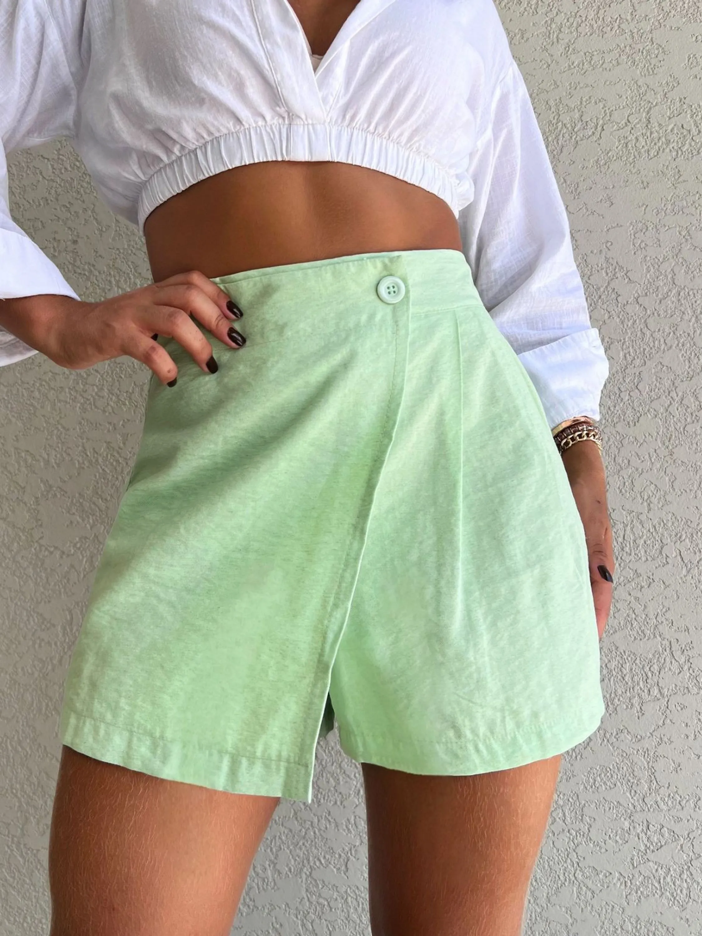 Shorts saia YY2815 (Linho com marrant)