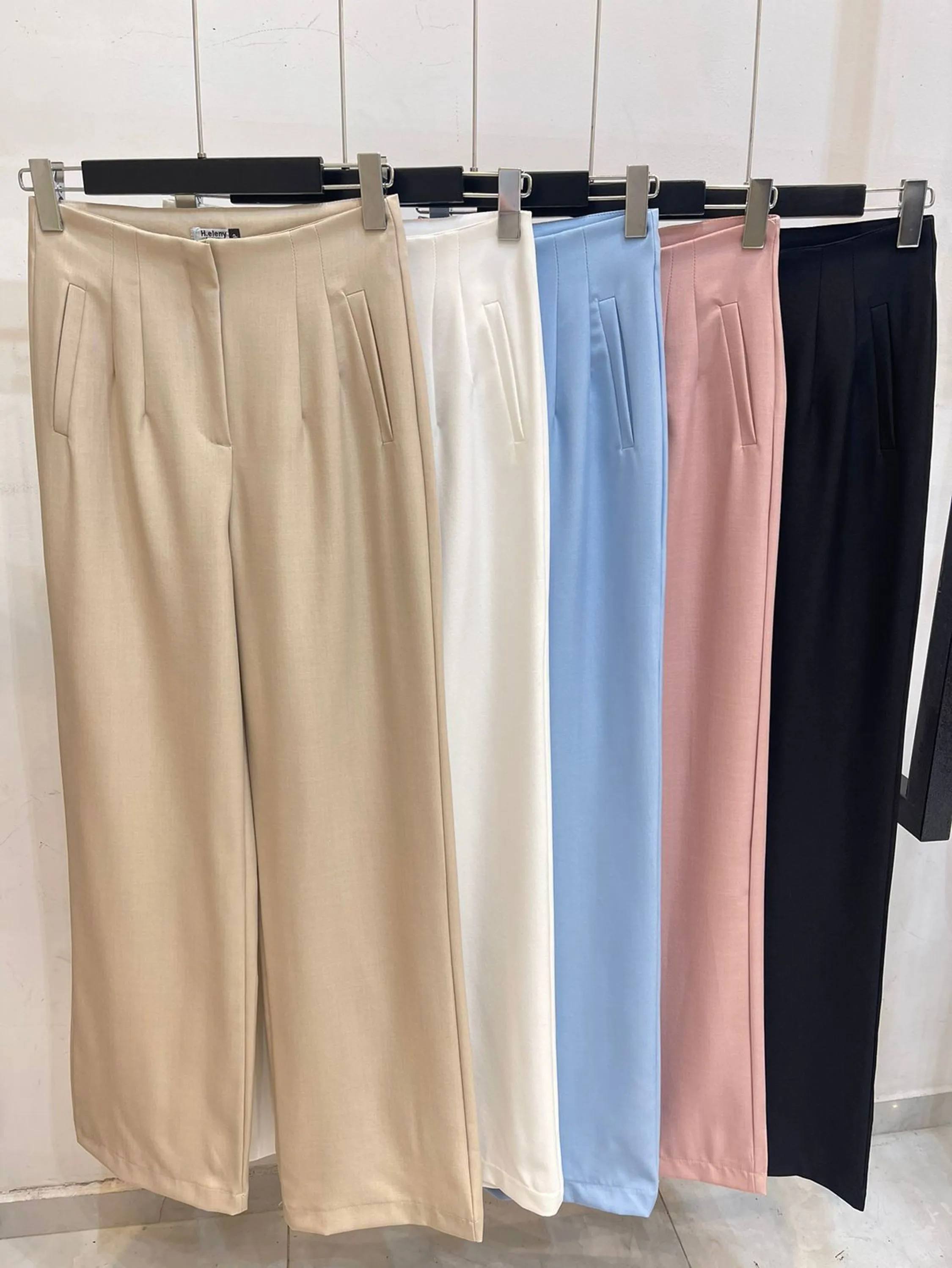 Calça pantalona feminina YY2002-1 (Alfaiataria Twill)