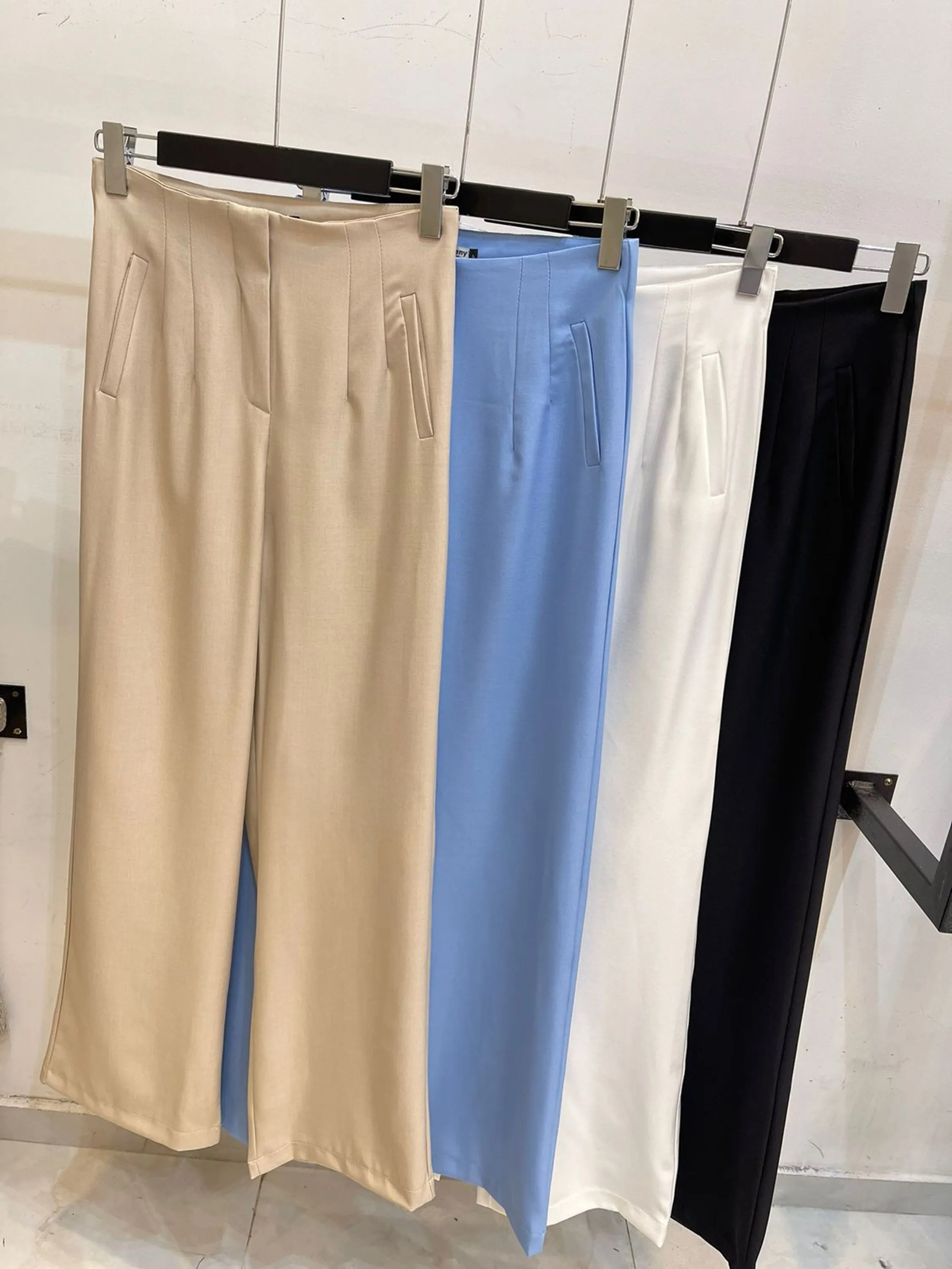 Calça pantalona feminina YY2002-2 ( alfaiataria Twill)