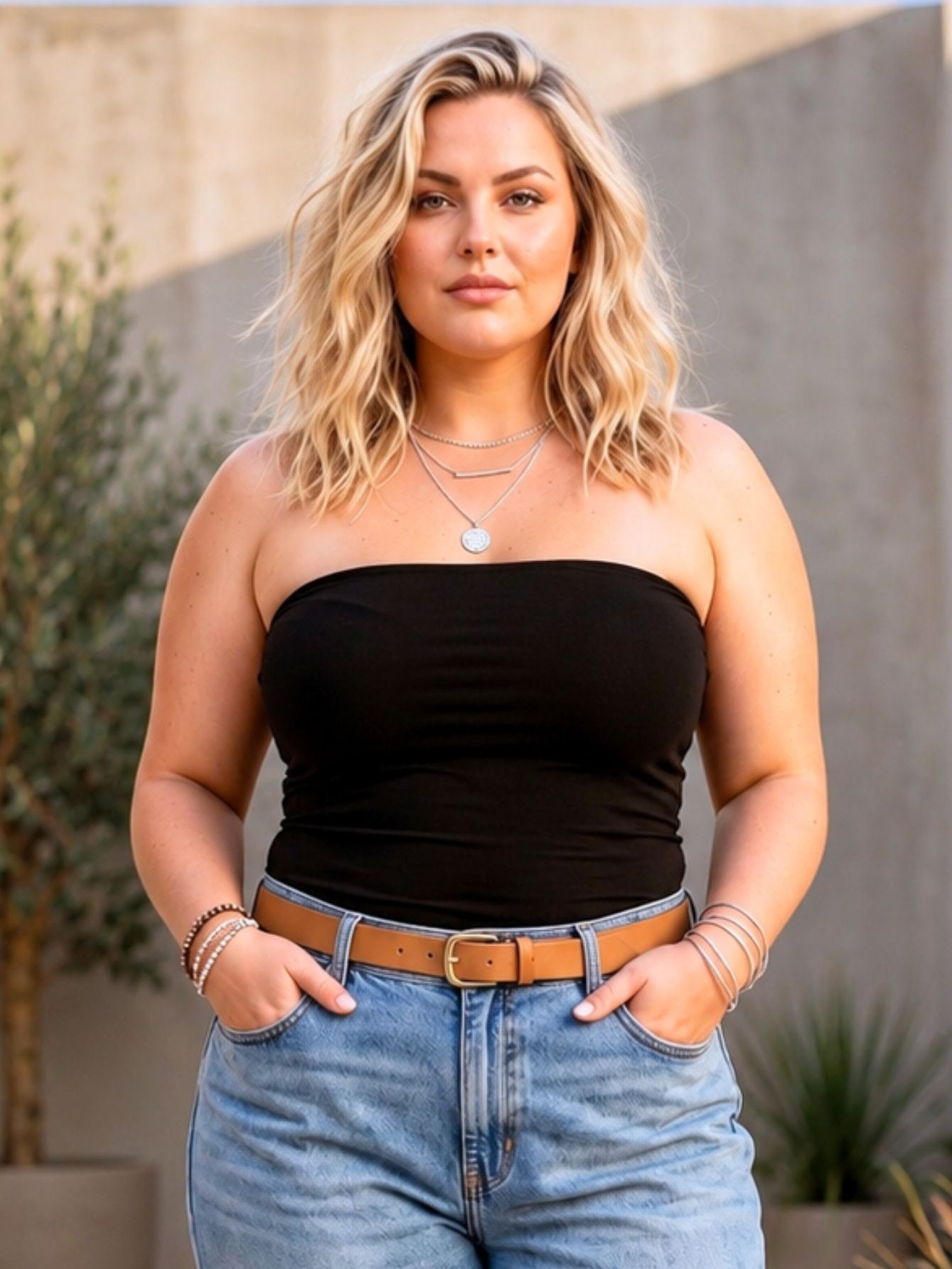 Cropped Top Tube Plus Size em Suplex com forro Moda Gringa