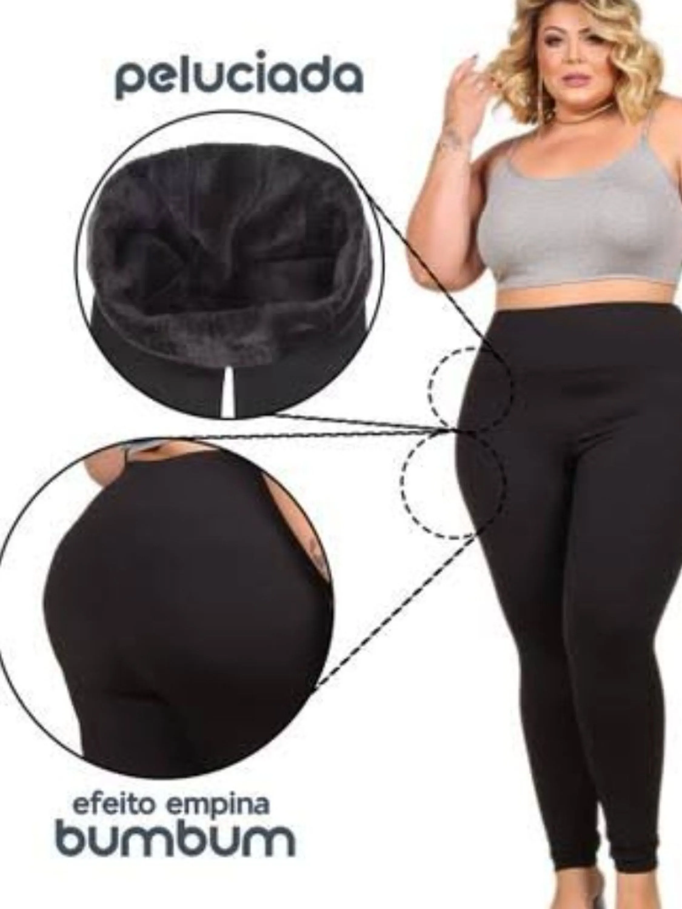 Calça legging flanelada plus size cores variadas conforme a disponibilidade na cor cinza 🩶 e na cor preta 😍