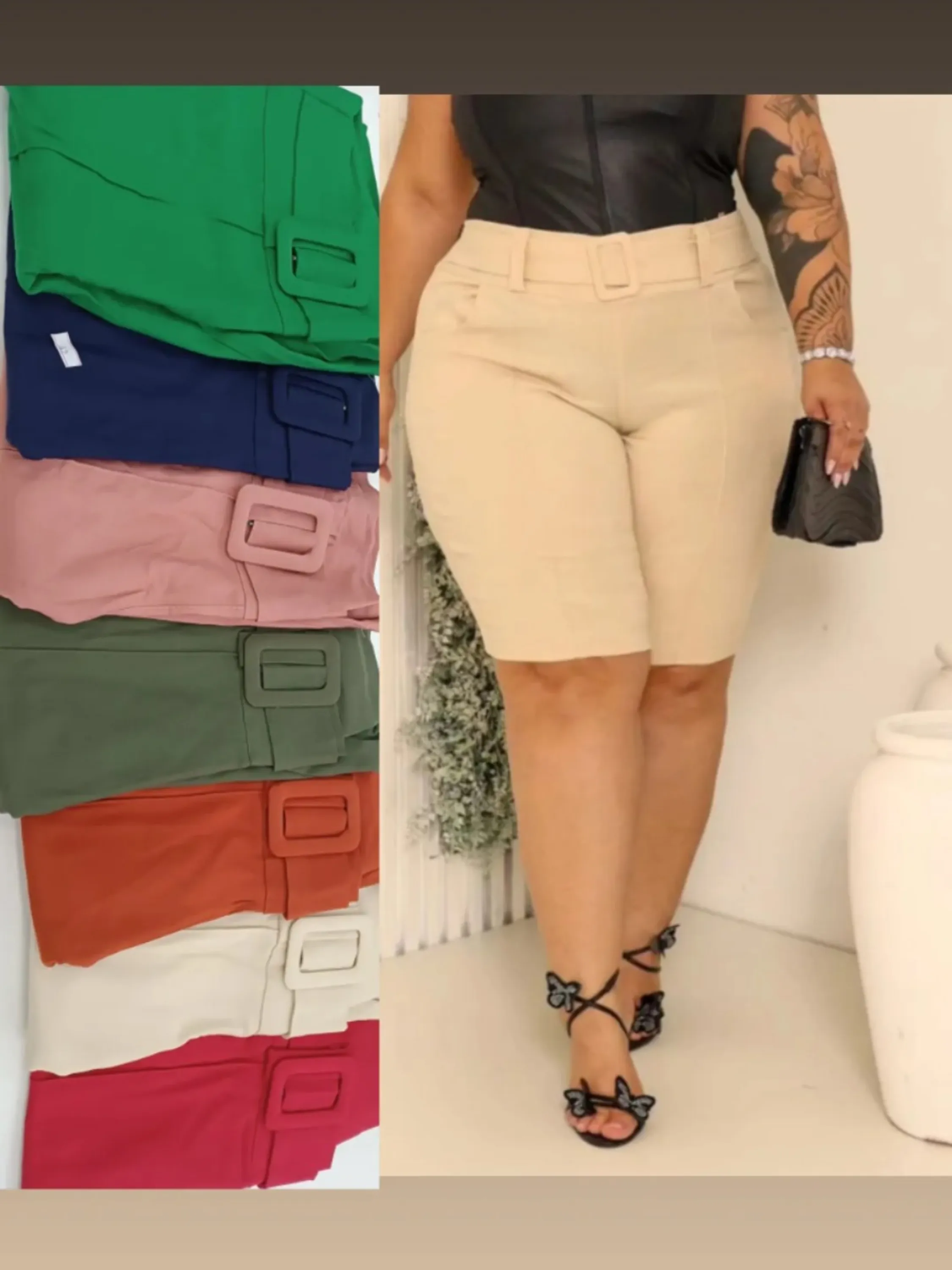 Bermuda plus size bengaline cores variadas em modelo variados conforme a disponibilidade da loja