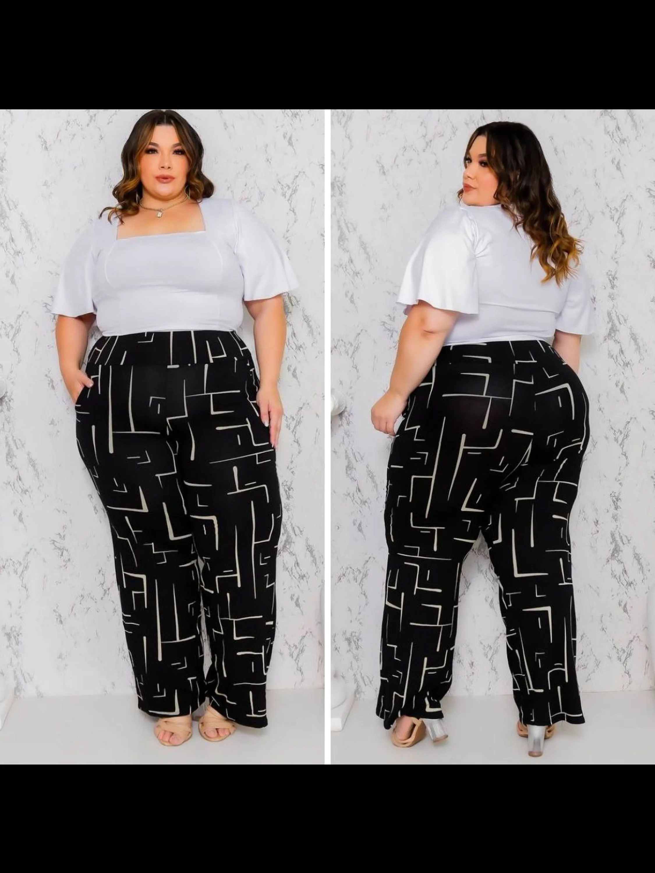 Pantalona plus size estampada e lisas tamanhos 48/50/52/54