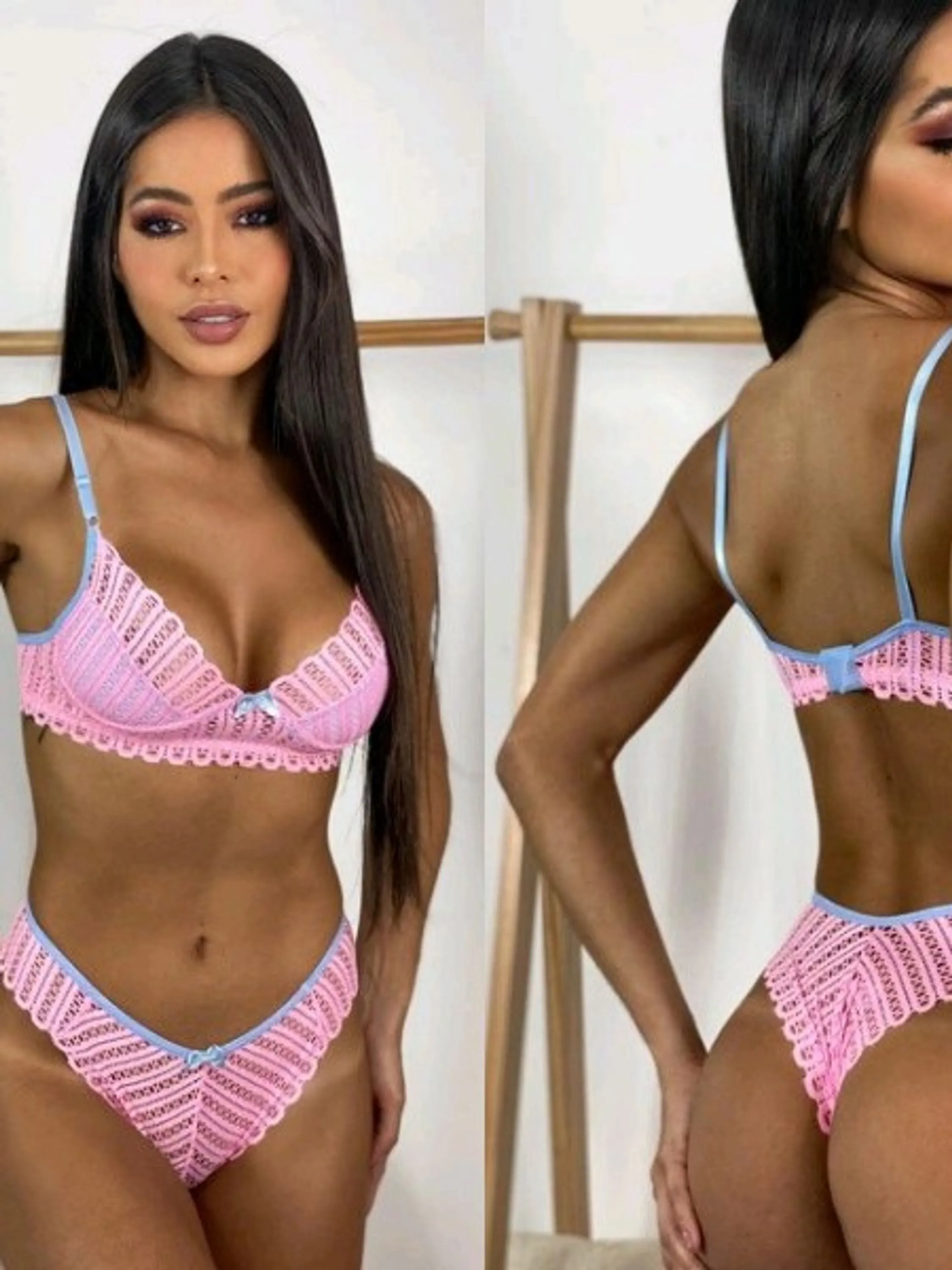 Conjunto lingerie renda sem bojo sexy, modelos variados cores variadas conforme a disponibilidade da loja