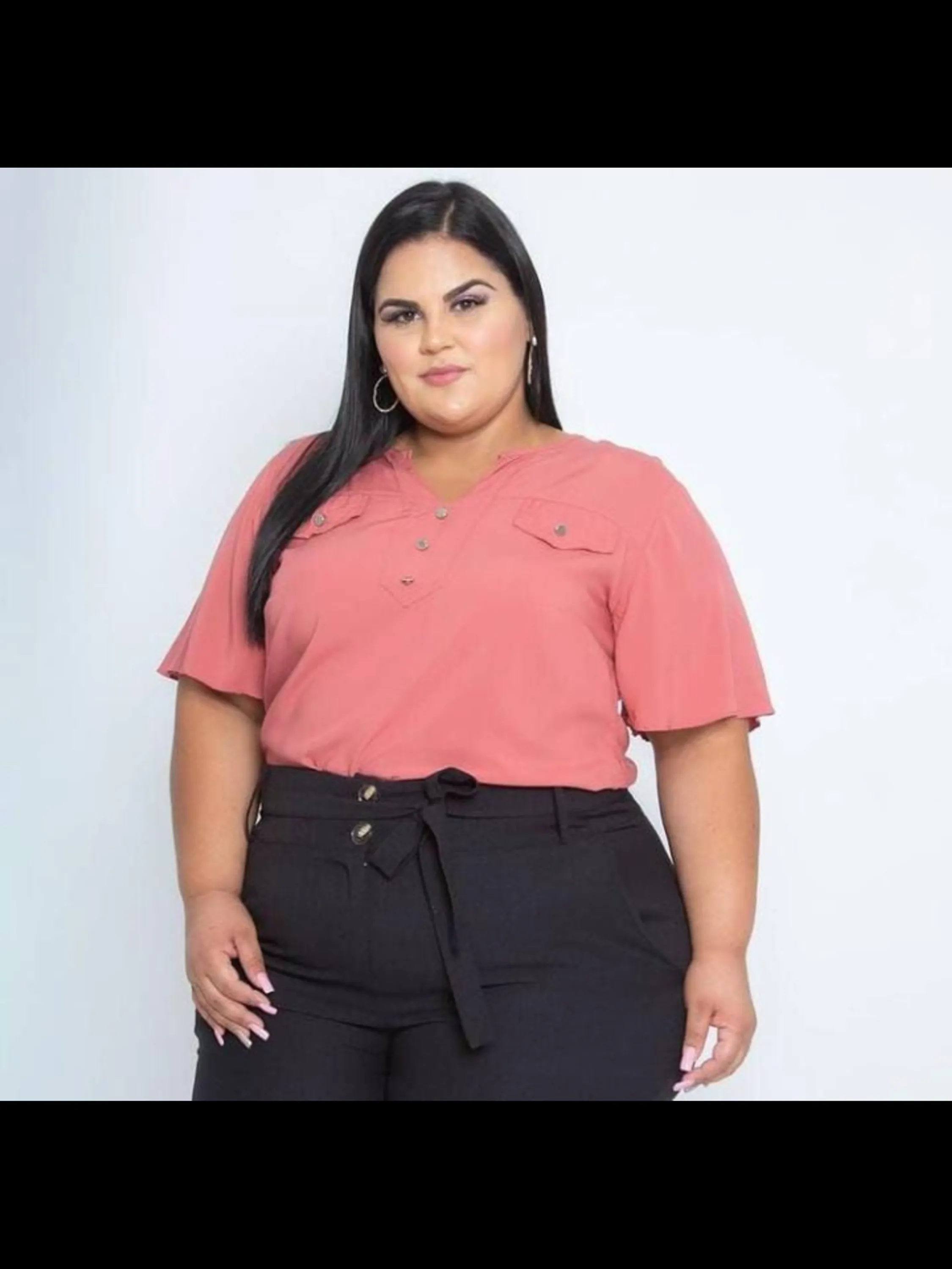 Blusa viscolinho  tipo camisa Vanessa cores variadas conforme a disponibilidade da loja e tamanho