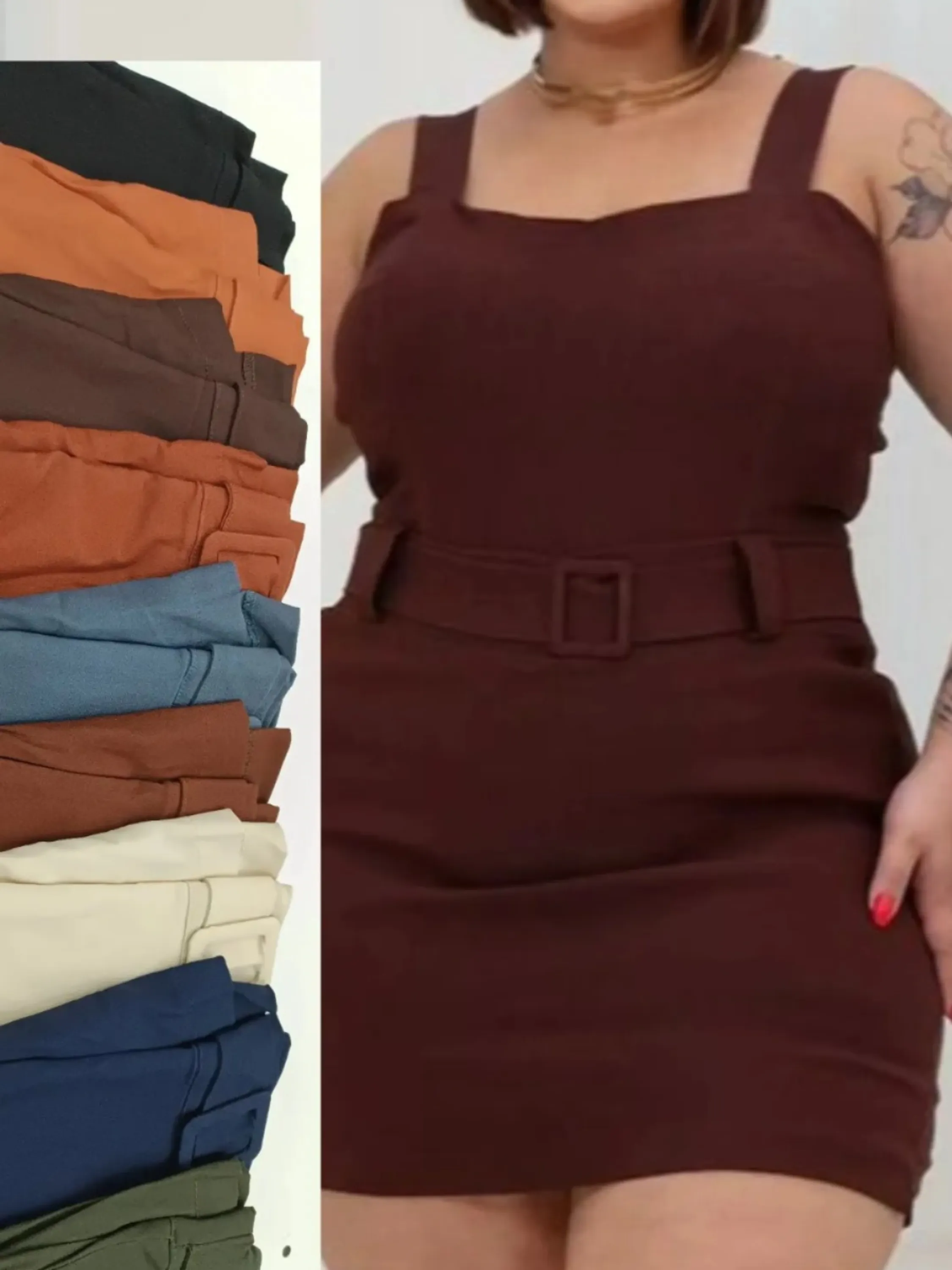 Short saia bengaline plus size cores variadas com forma de disponibilidade da loja e modelos