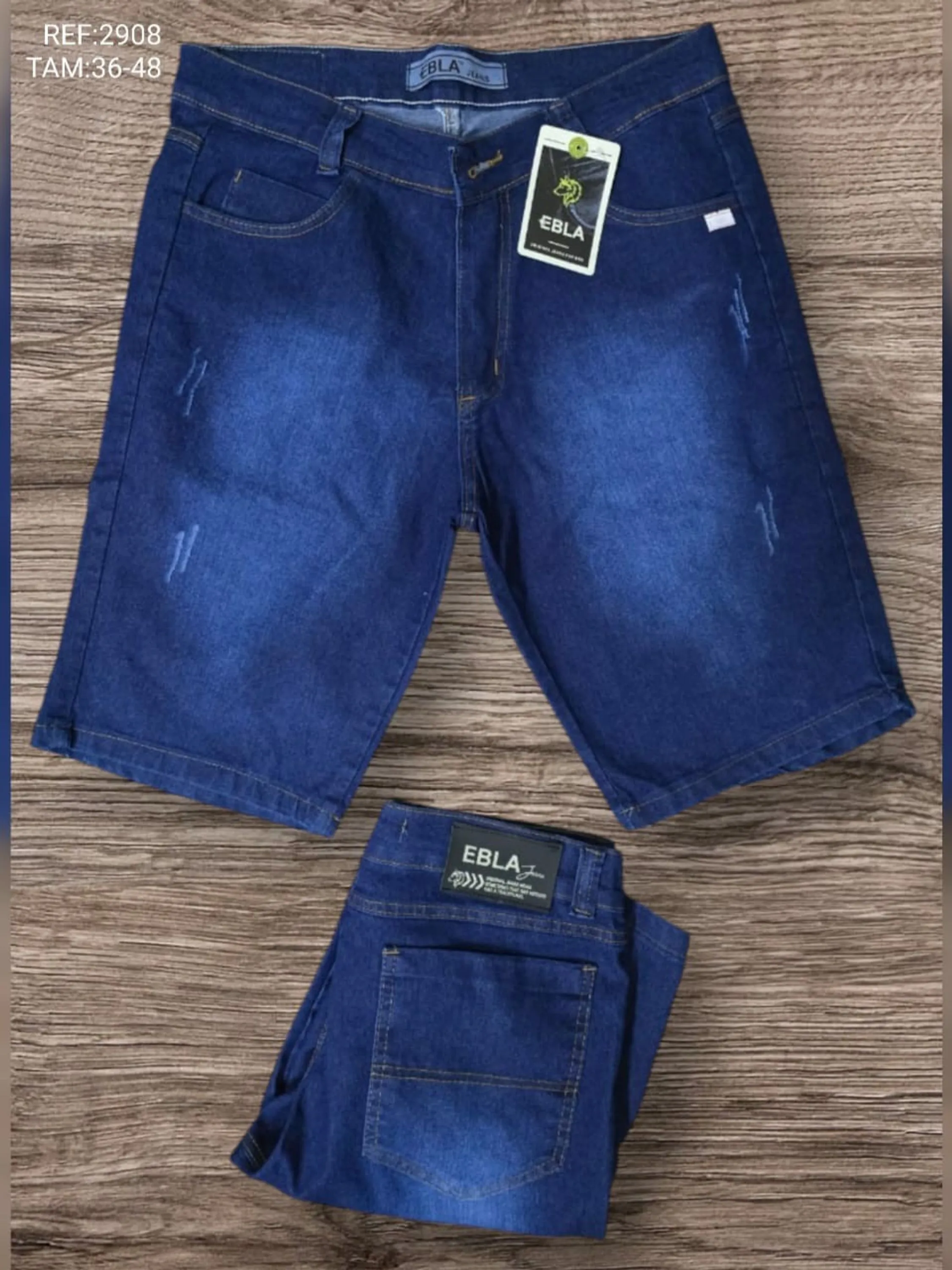 Bermuda jeans masculino confortável com lycra para viajar