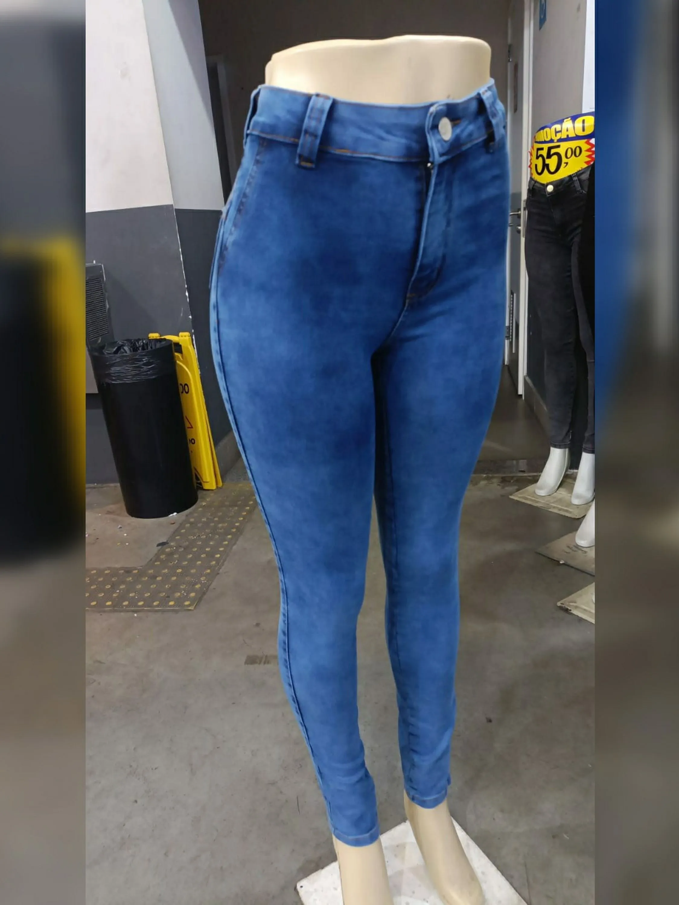 Calça jeans feminina marmorizada Premium