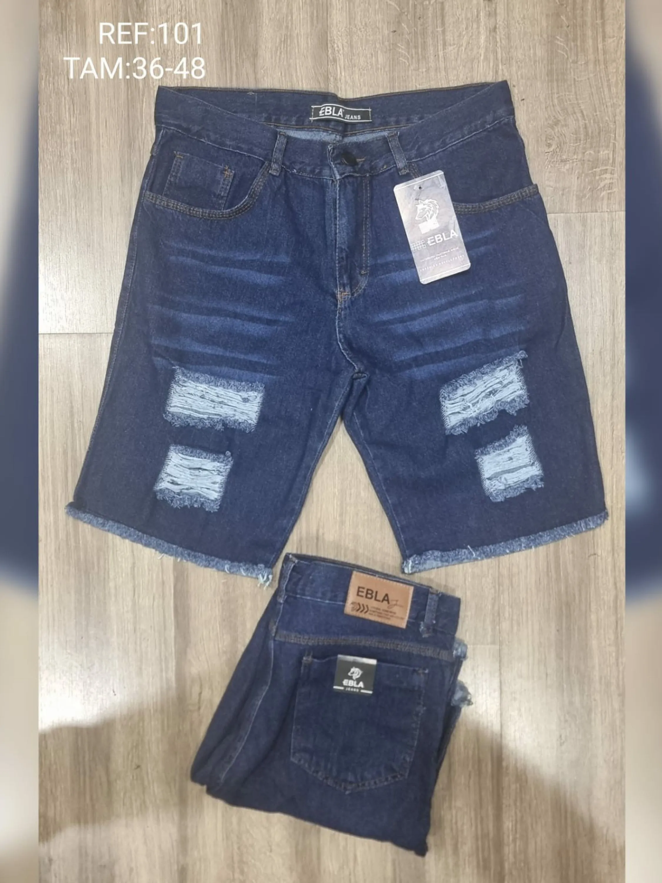 Bermuda jeans premium masculino destroyd 101