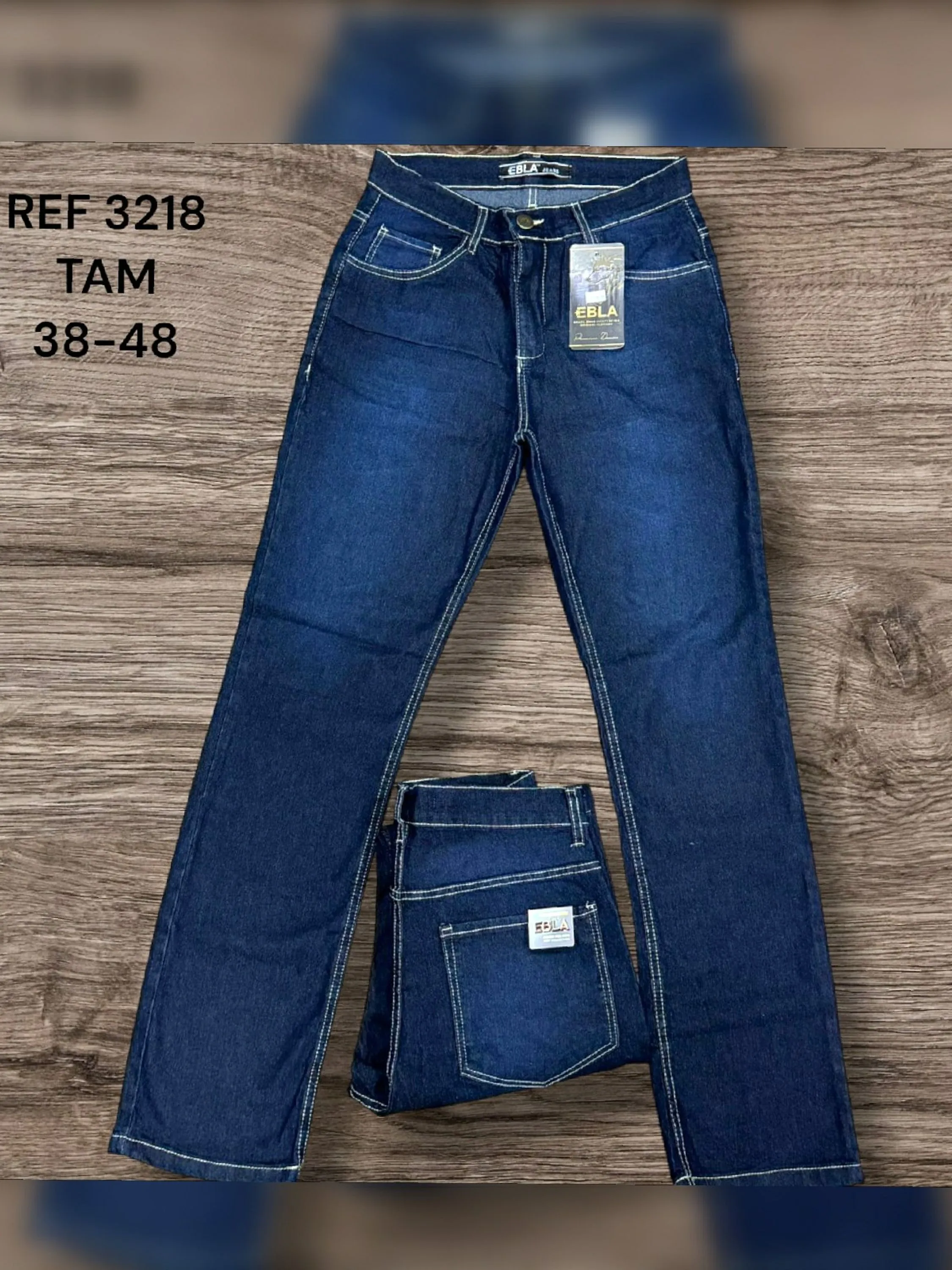 Calça jeans masculino reta Premium escura 3218