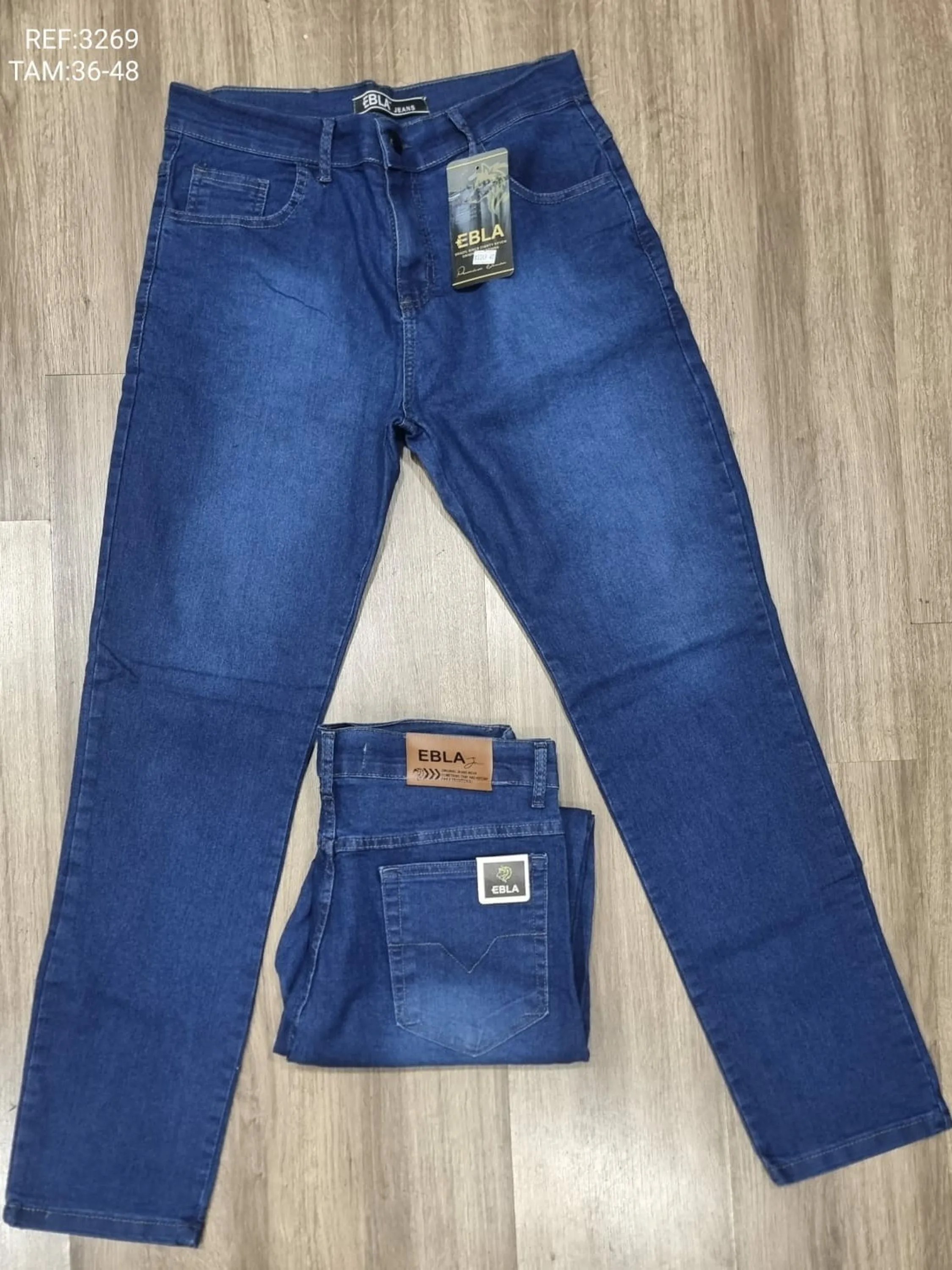 Calça masculina slim azul jeans Premium 3269